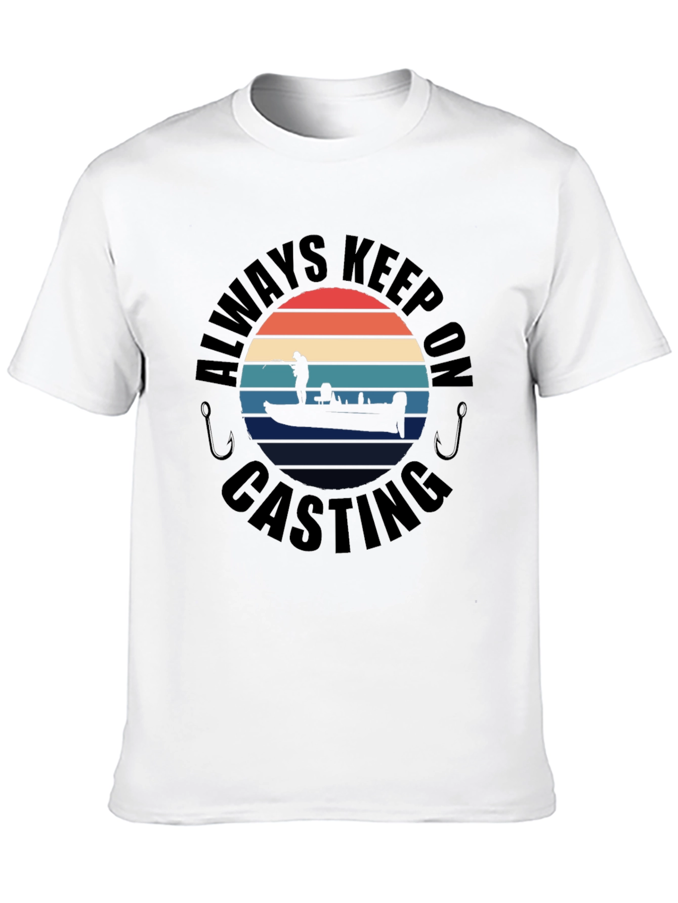 Black Always Keep On Casting Fishing T-Shirt view 10