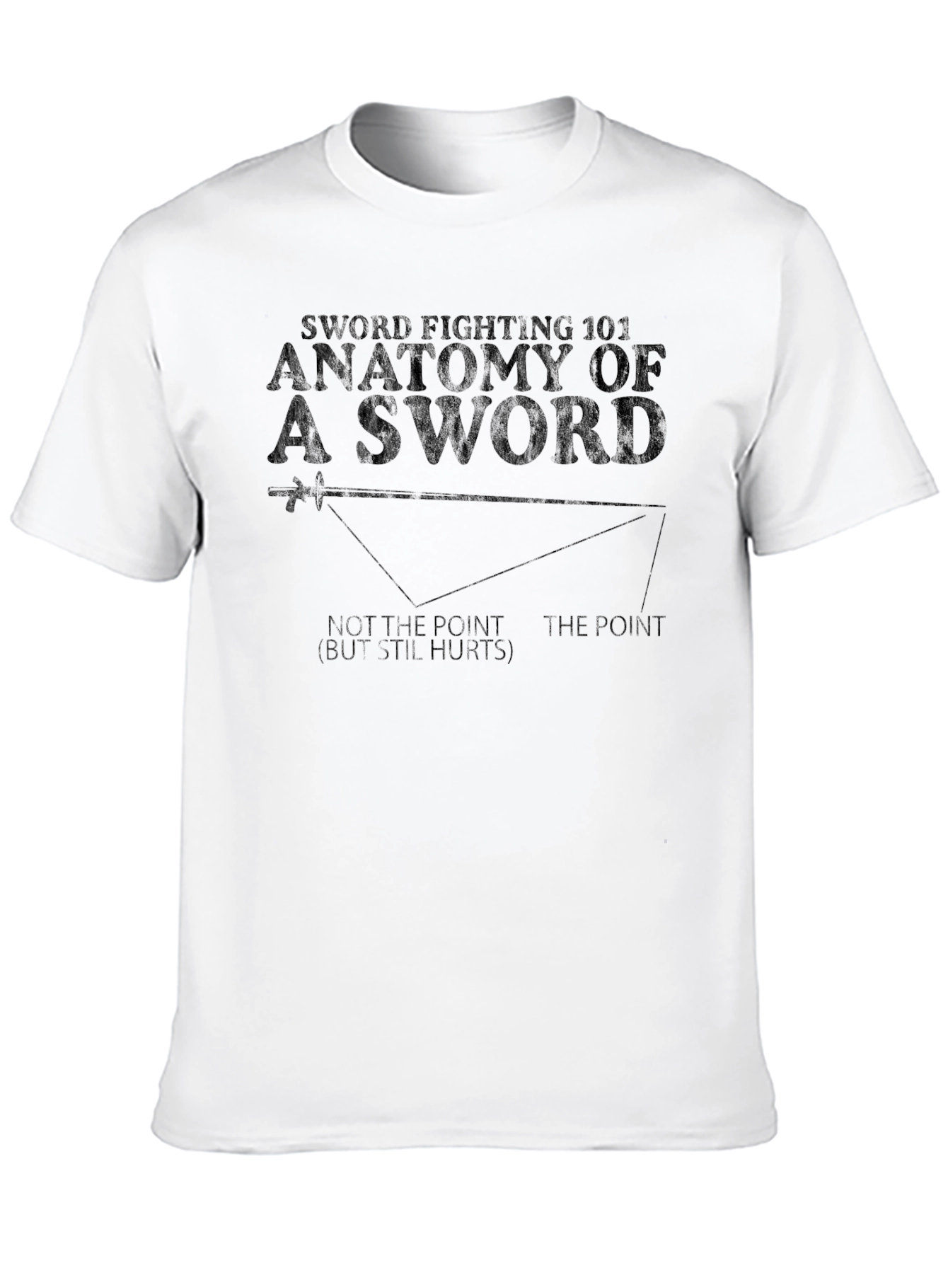 Black Sword Fighting Anatomy T-Shirt - Funny Swordplay Tee view 10