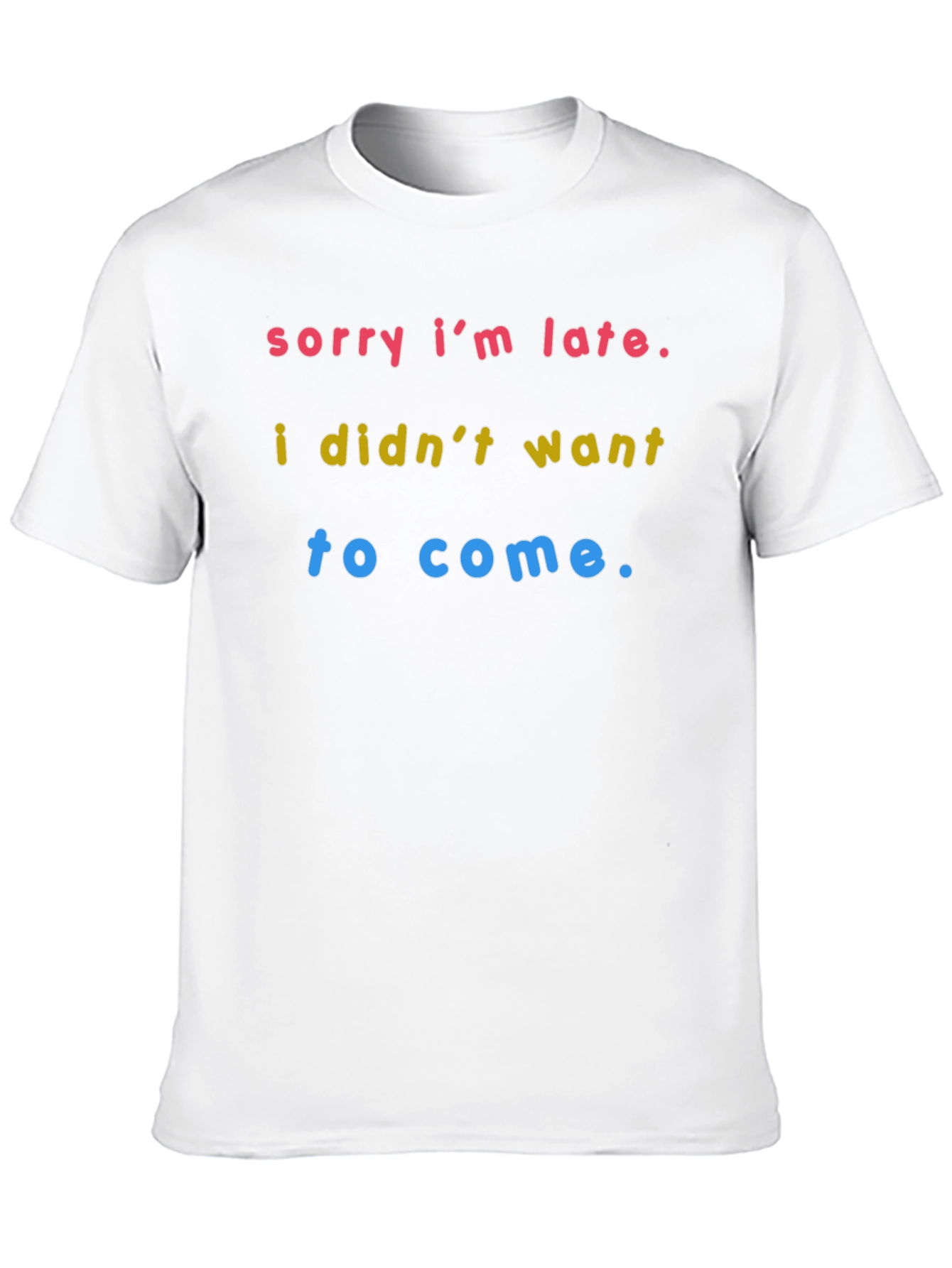 Black Sorry I'm Late Funny Graphic Tee - Soft Cotton Blend T-Shirt view 10