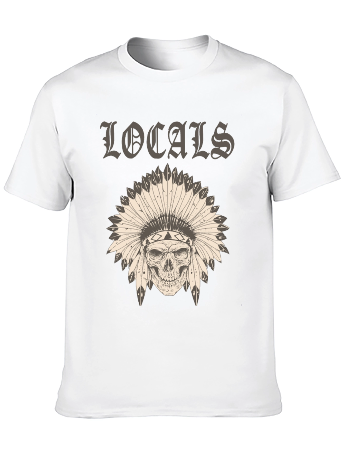 Black Locals Headdress Skull Graphic Tee - Unique Design view 10