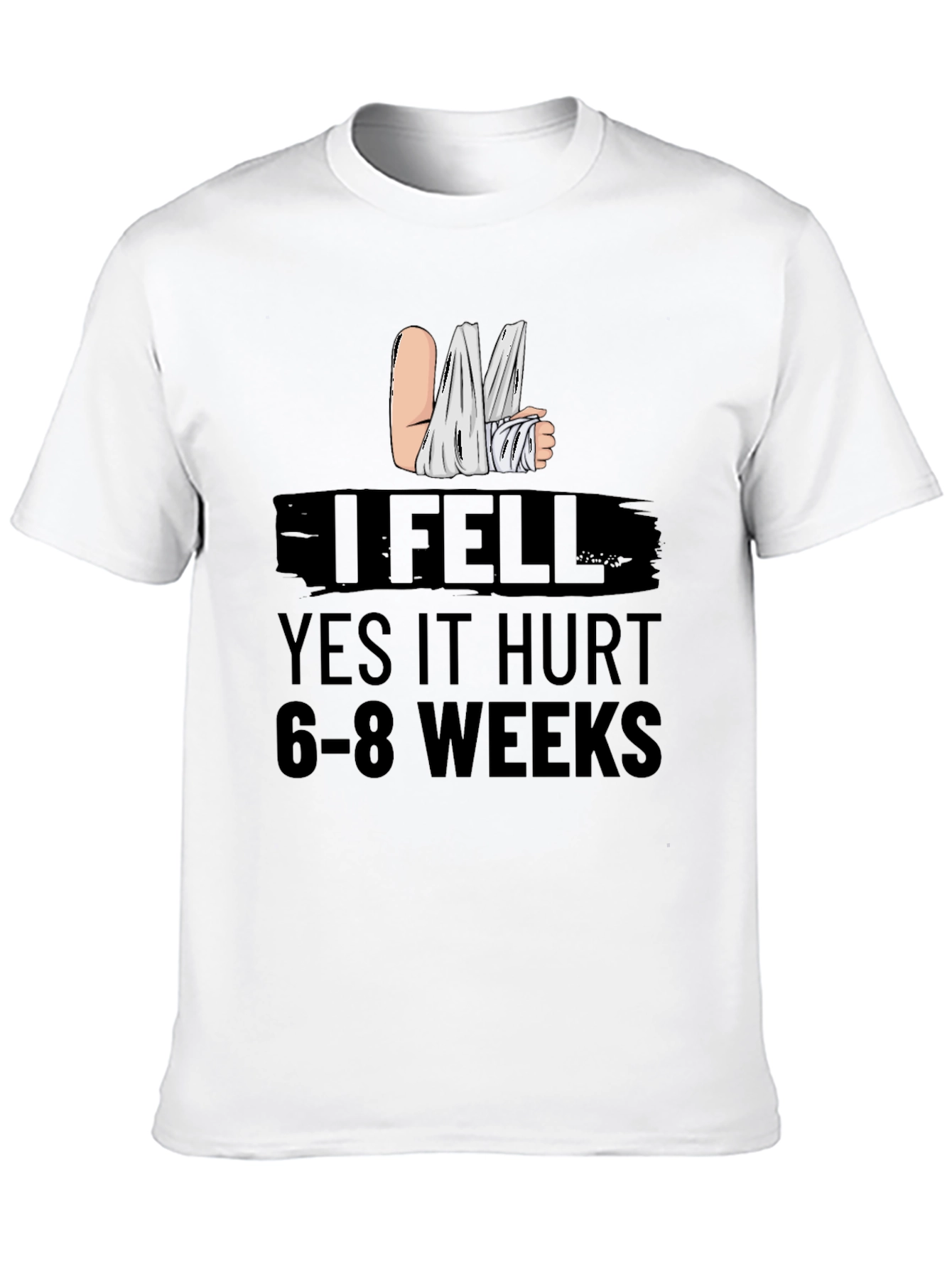 Black I Fell Graphic Tee - Funny Injury Recovery Shirt view 10