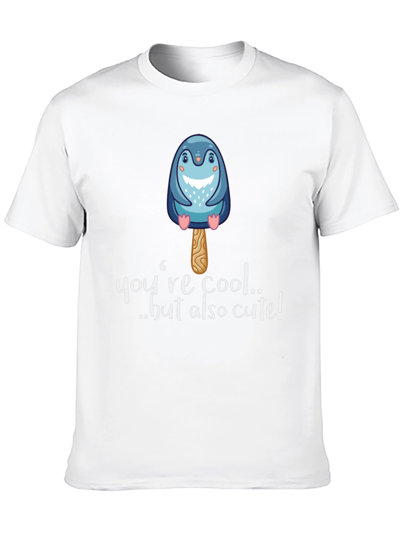 Black Cute Penguin Popsicle Graphic Black T-Shirt view 10
