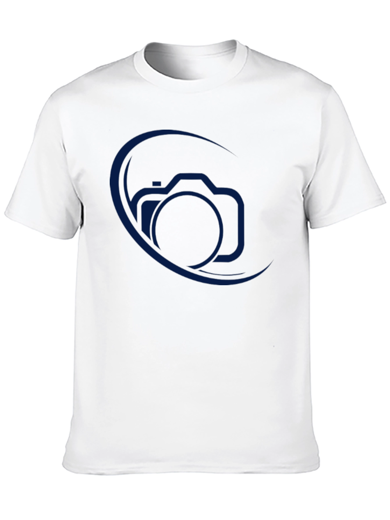 Black Camera Logo Graphic Print Crew Neck T-Shirt view 10