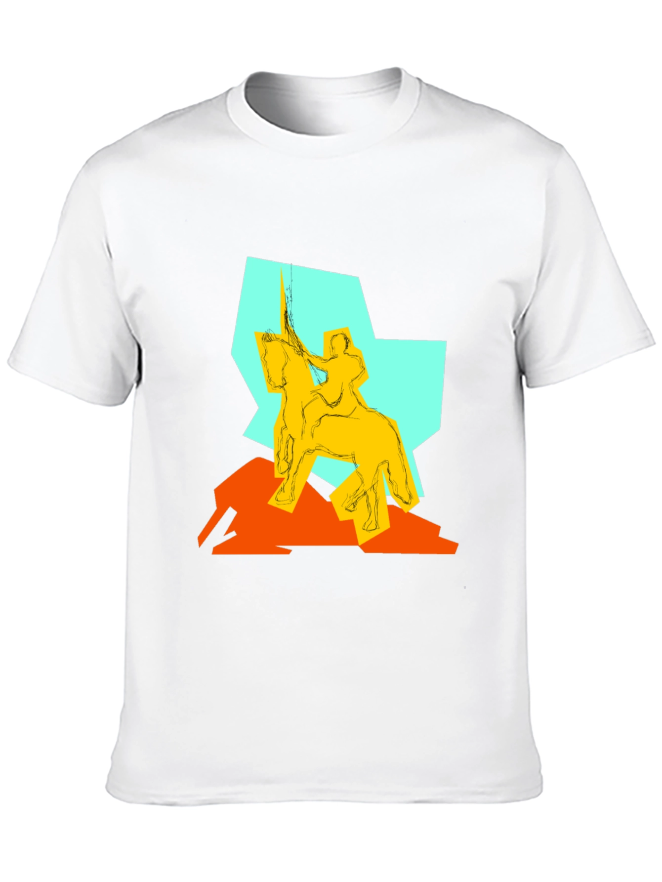 Black Abstract Knight Graphic Tee view 10