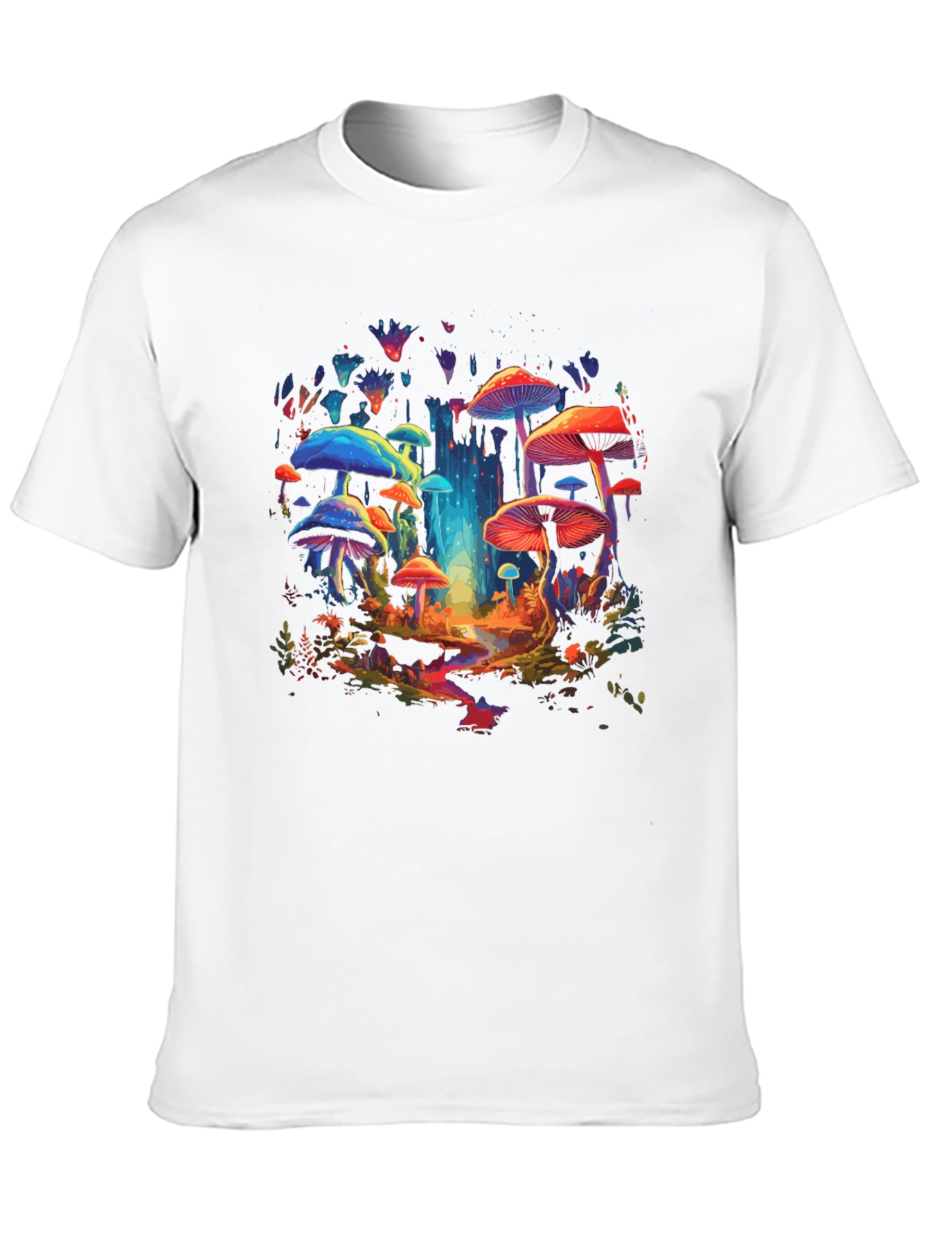 Black Psychedelic Mushroom T-Shirt - Vibrant Graphic Tee view 10