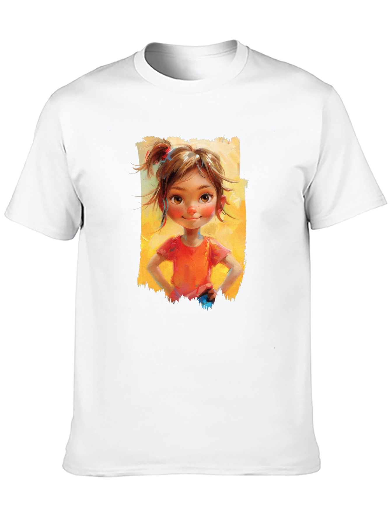 Black Girl Portrait Graphic Tee - Black Cotton Casual Top view 10