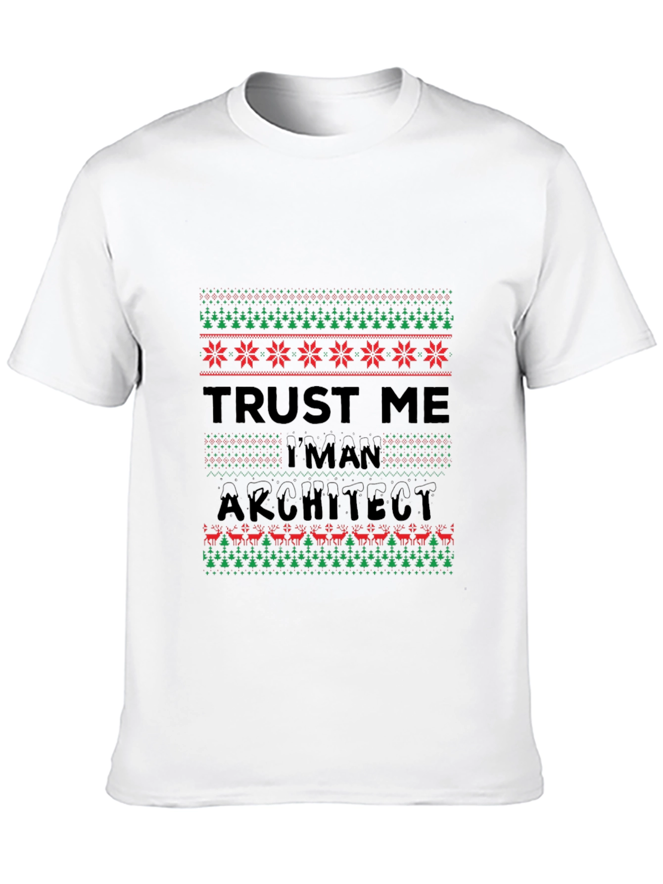 Black Trust Me I'm An Architect Ugly Christmas Sweater T-Shirt view 10