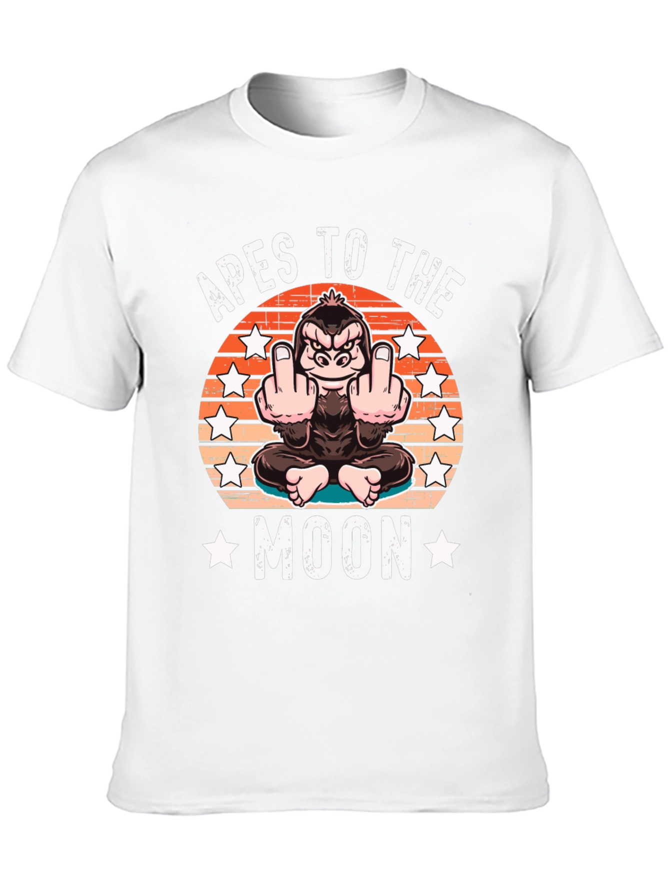 Black Apes to the Moon Funny Graphic T-Shirt view 10