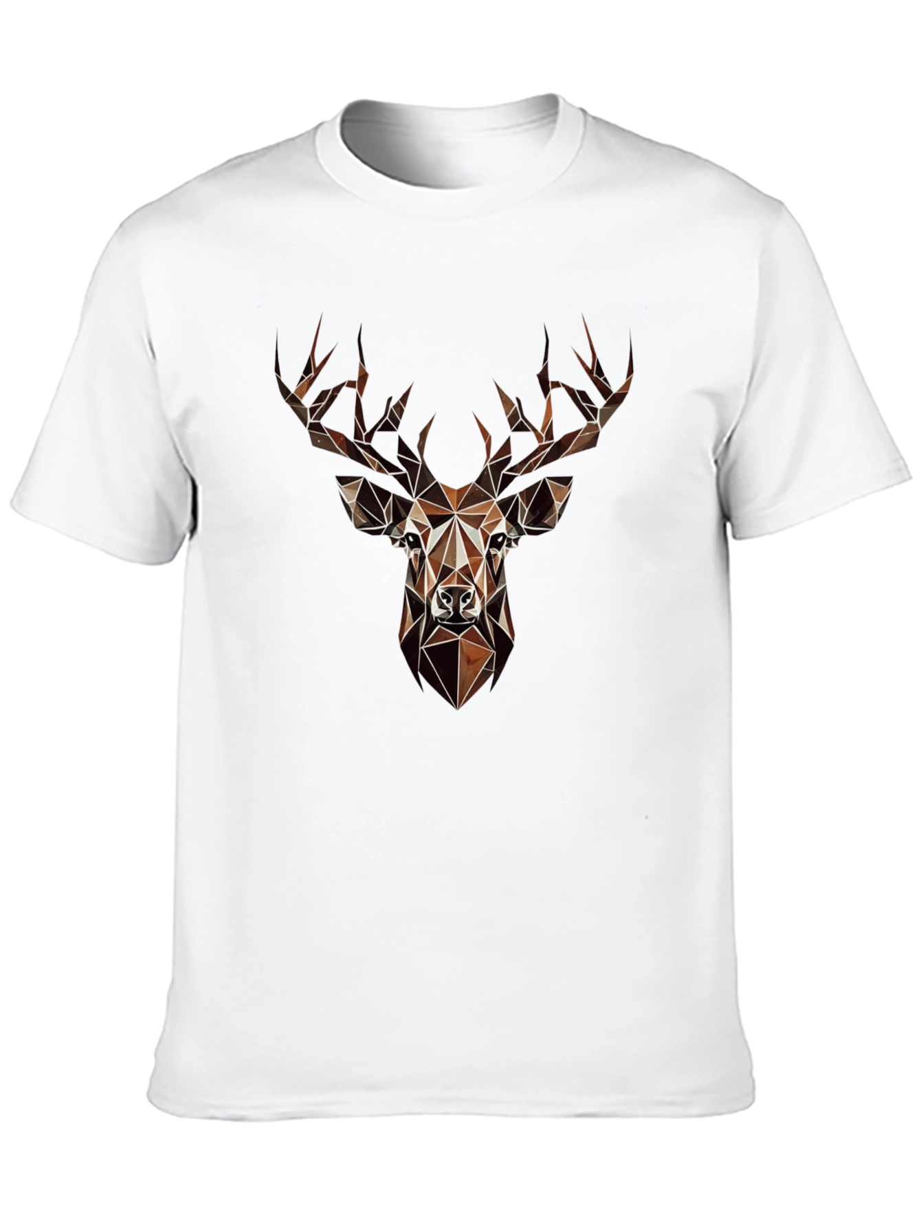 Black Geometric Deer Graphic Tee - Modern Animal Print Shirt view 10