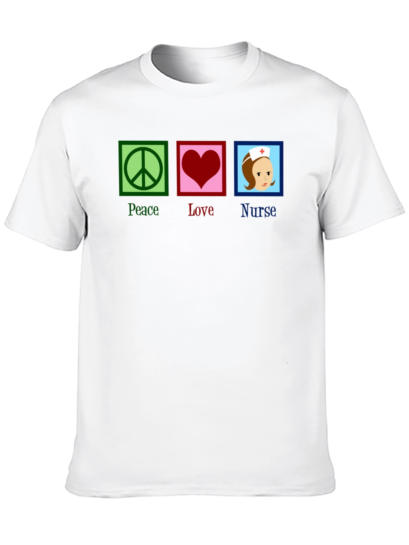 Black Peace Love Nurse T-Shirt - Black Cotton Tee view 10