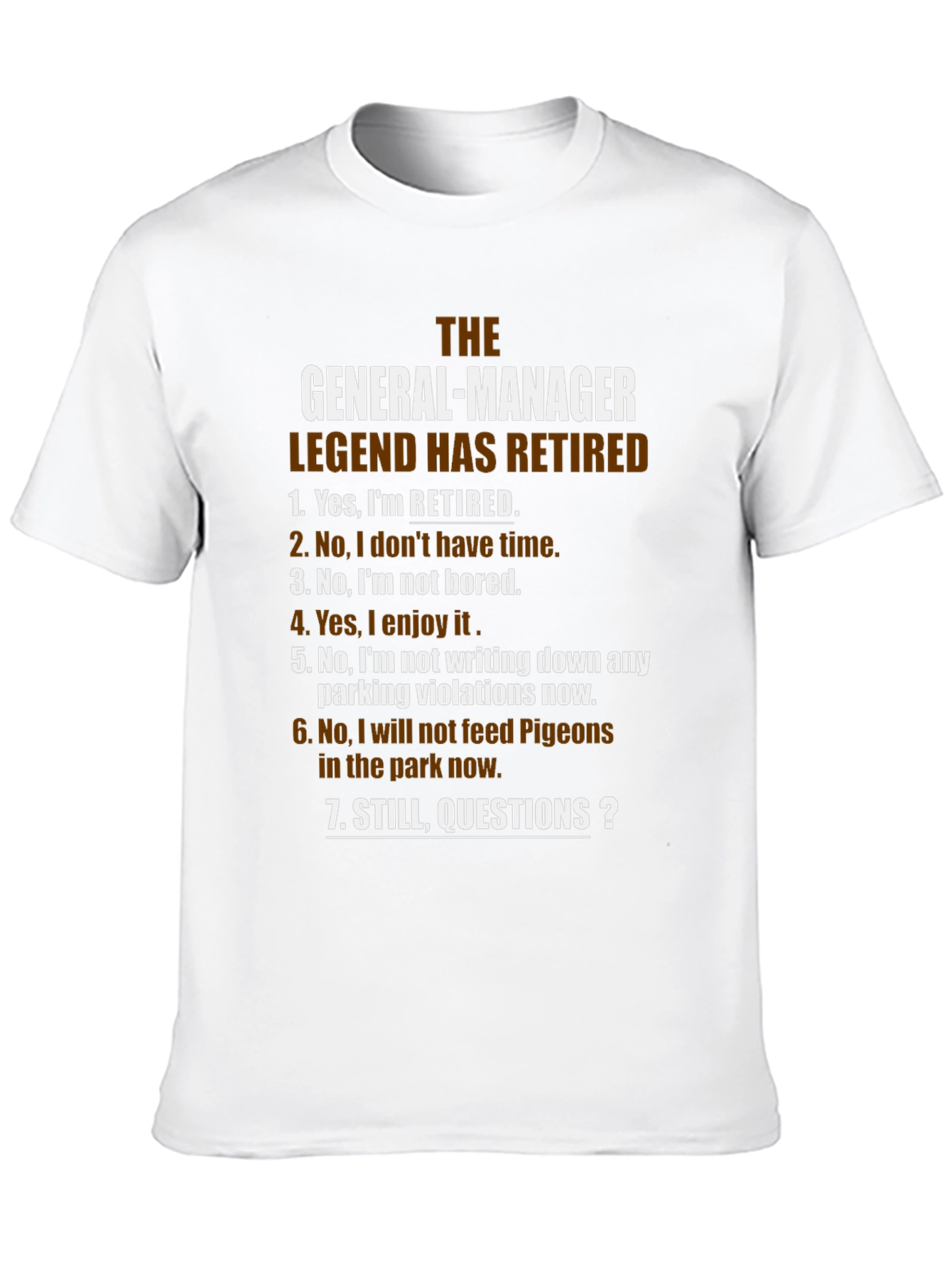 Black Retired General Manager Legend T-Shirt view 10