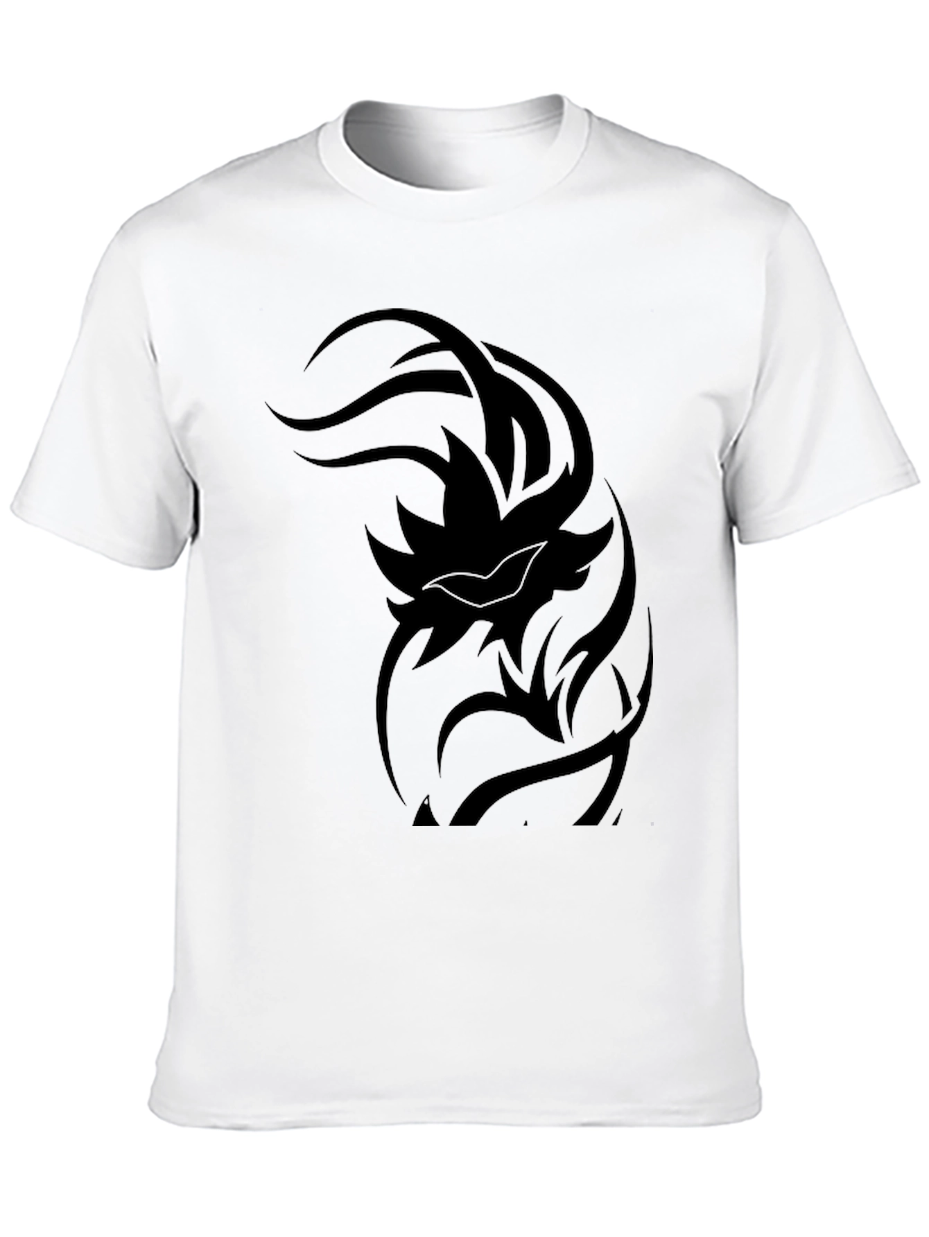 Black Tribal Print Men's Black T-Shirt view 10