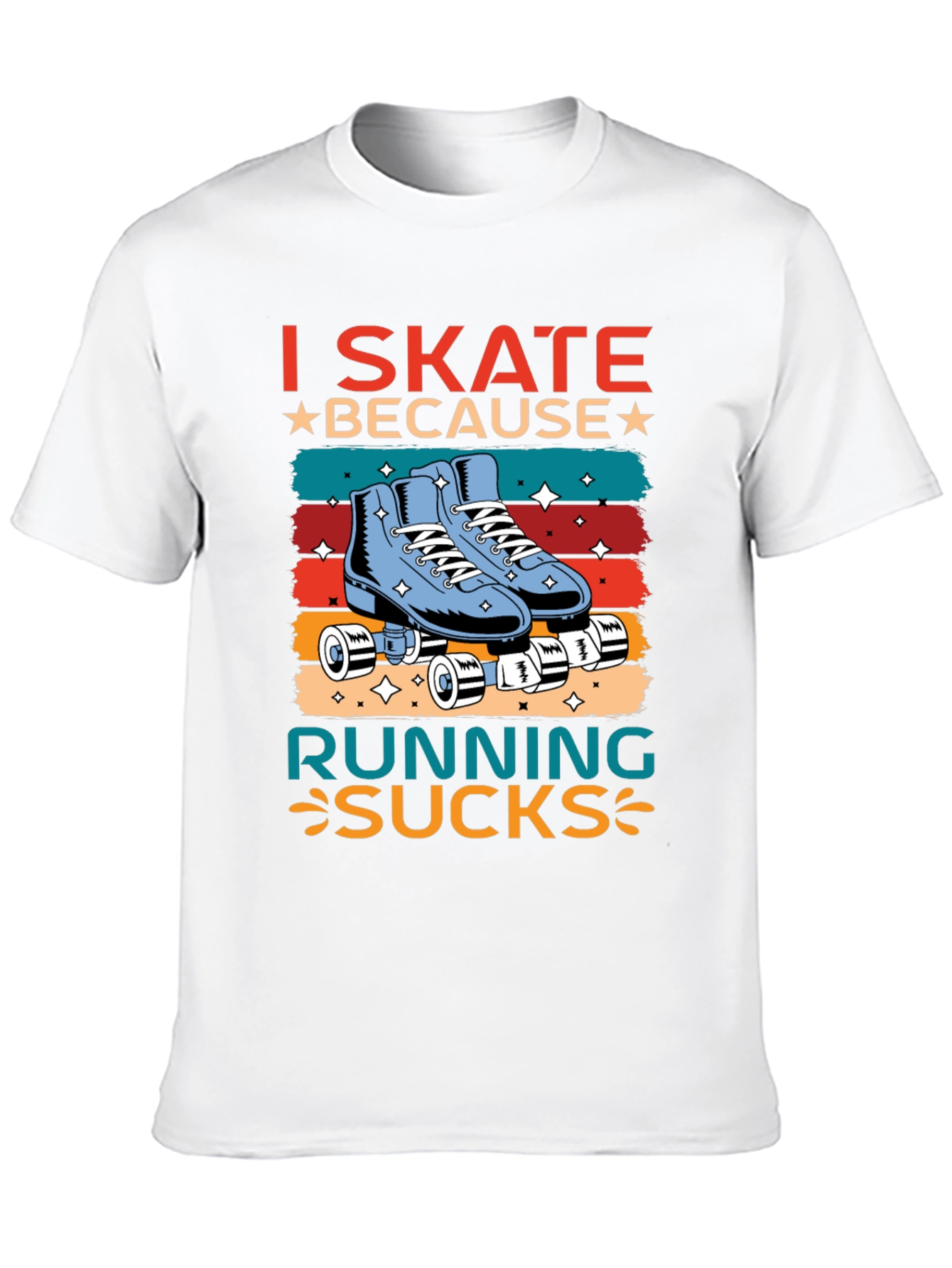 Black I Skate Because Running Sucks T-Shirt view 10