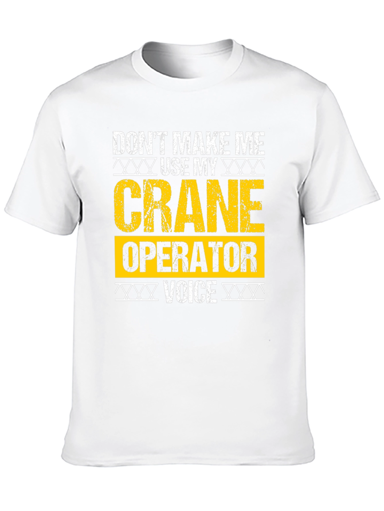 Black Crane Operator T-Shirt - Funny Voice Warning view 10