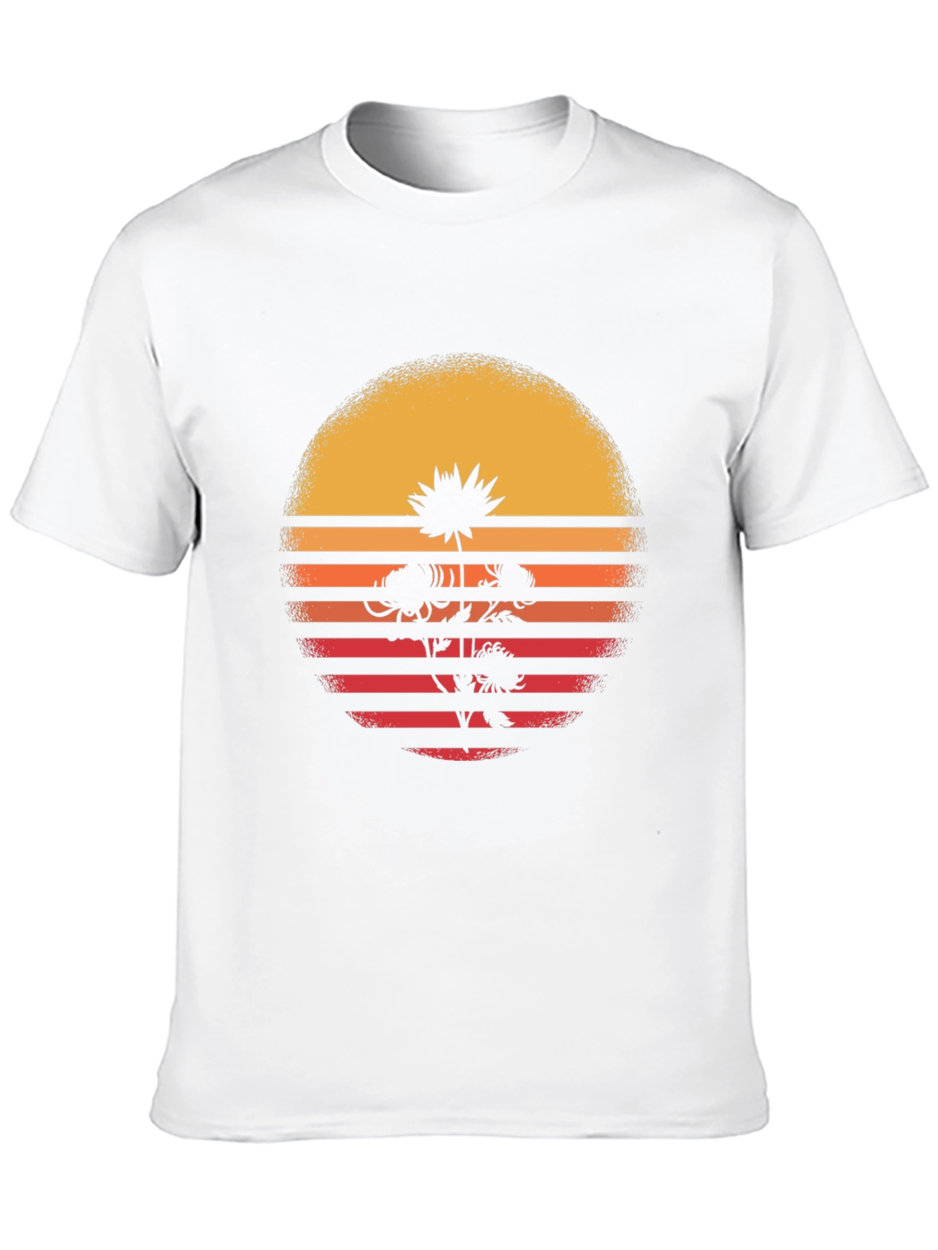 Black Retro Sunset Flower Graphic T-Shirt - Black view 10