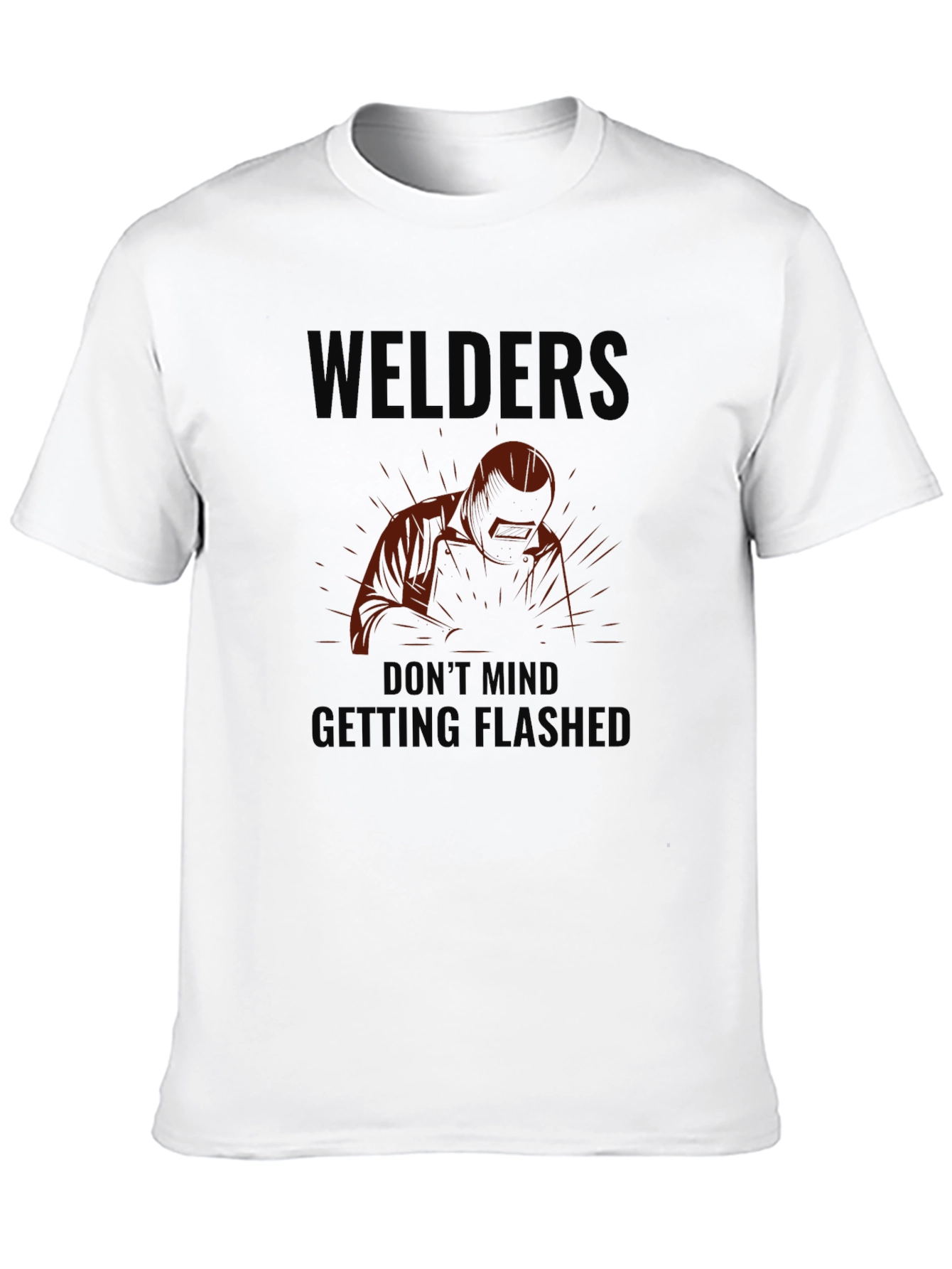 Black Welders Don't Mind Getting Flashed Black T-Shirt view 10
