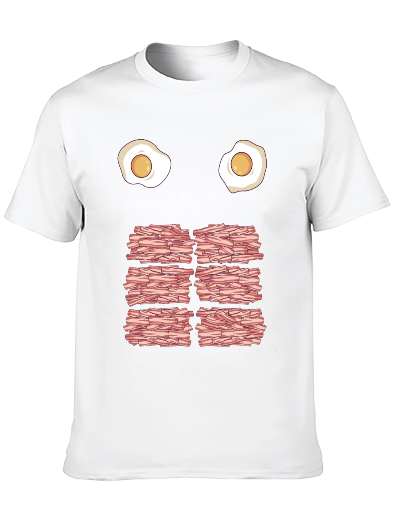 Black Funny Eggs and Bacon Graphic T-Shirt view 10