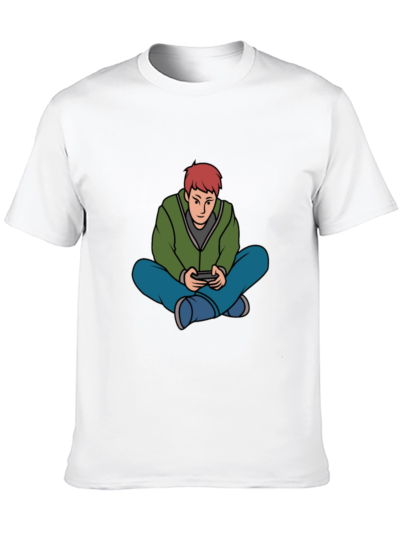 Black Gamer Cartoon Graphic Black T-Shirt view 10