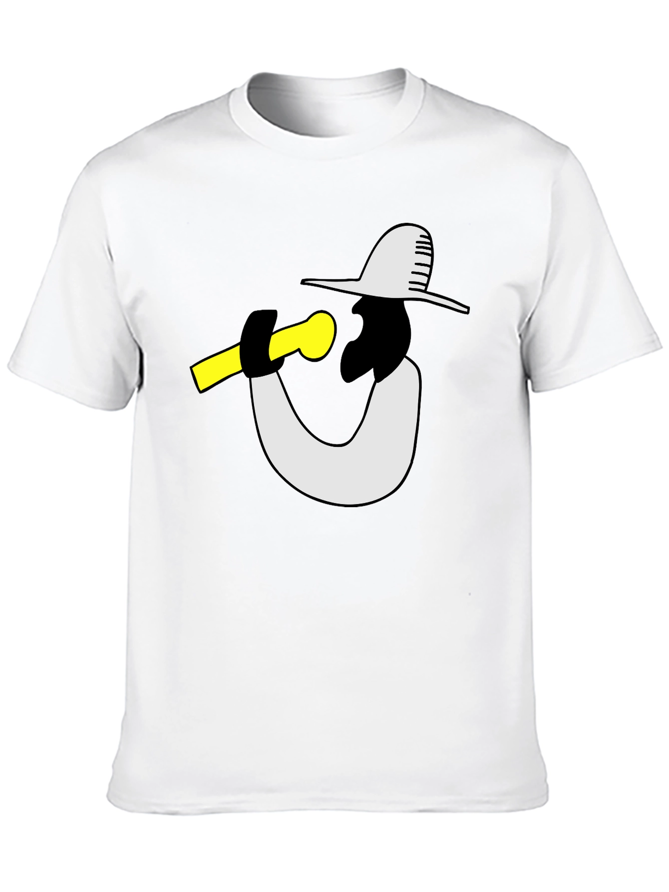 Black Cool Graphic Tee - Musician with Hat view 10