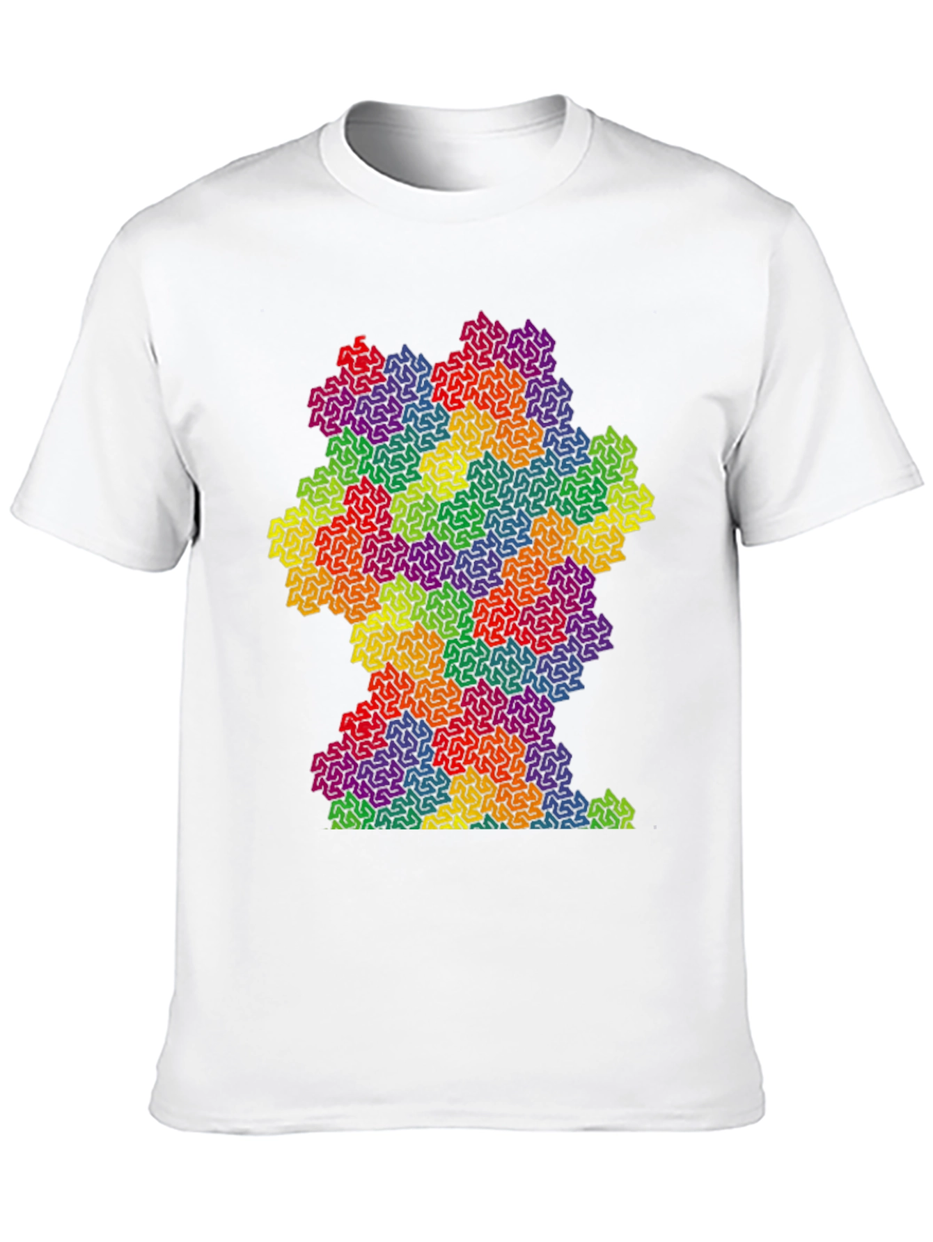 Black Colorful Fractal Pattern Graphic T-Shirt view 10