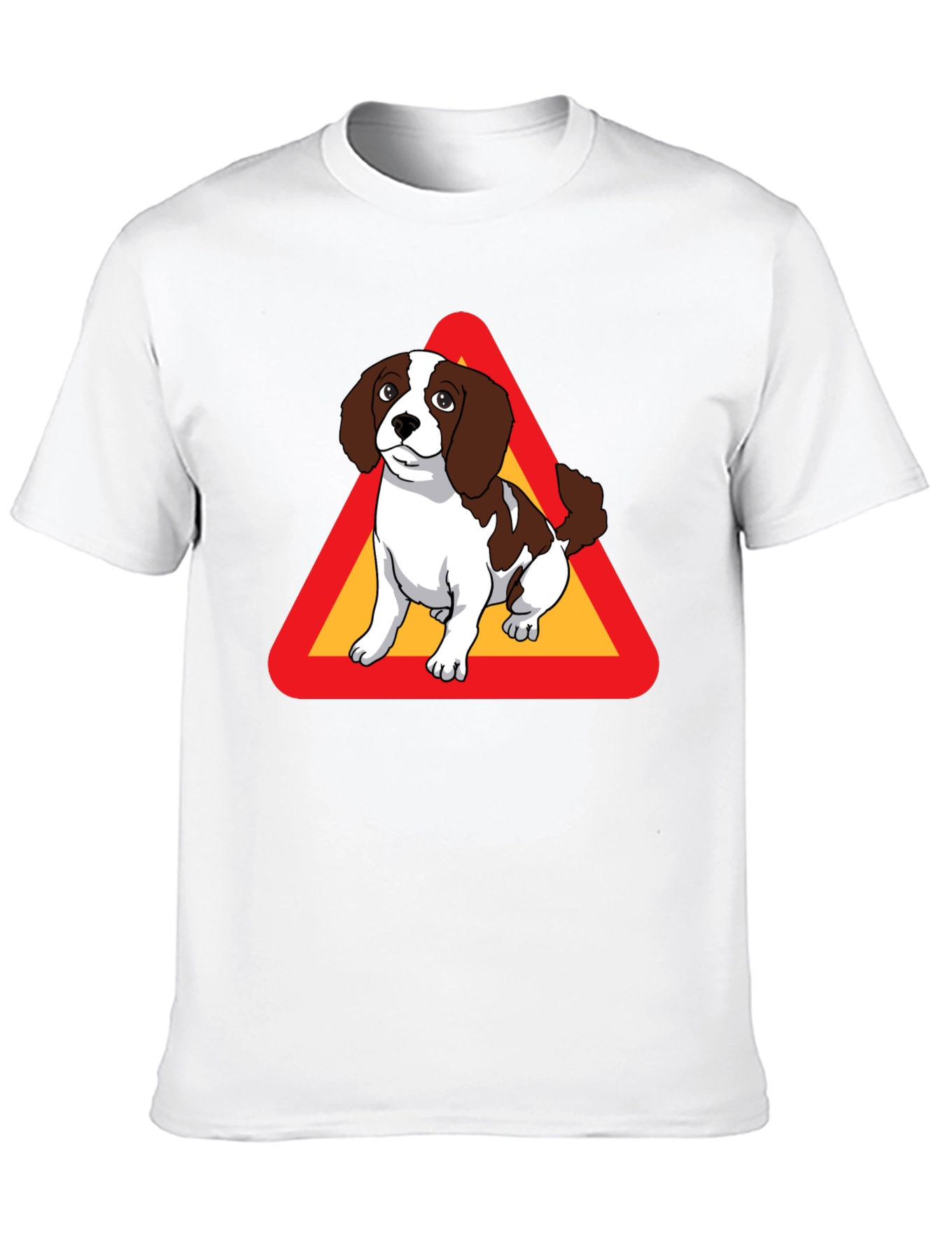 Black Dog Warning Sign Graphic Tee - Black Cotton T-Shirt view 10