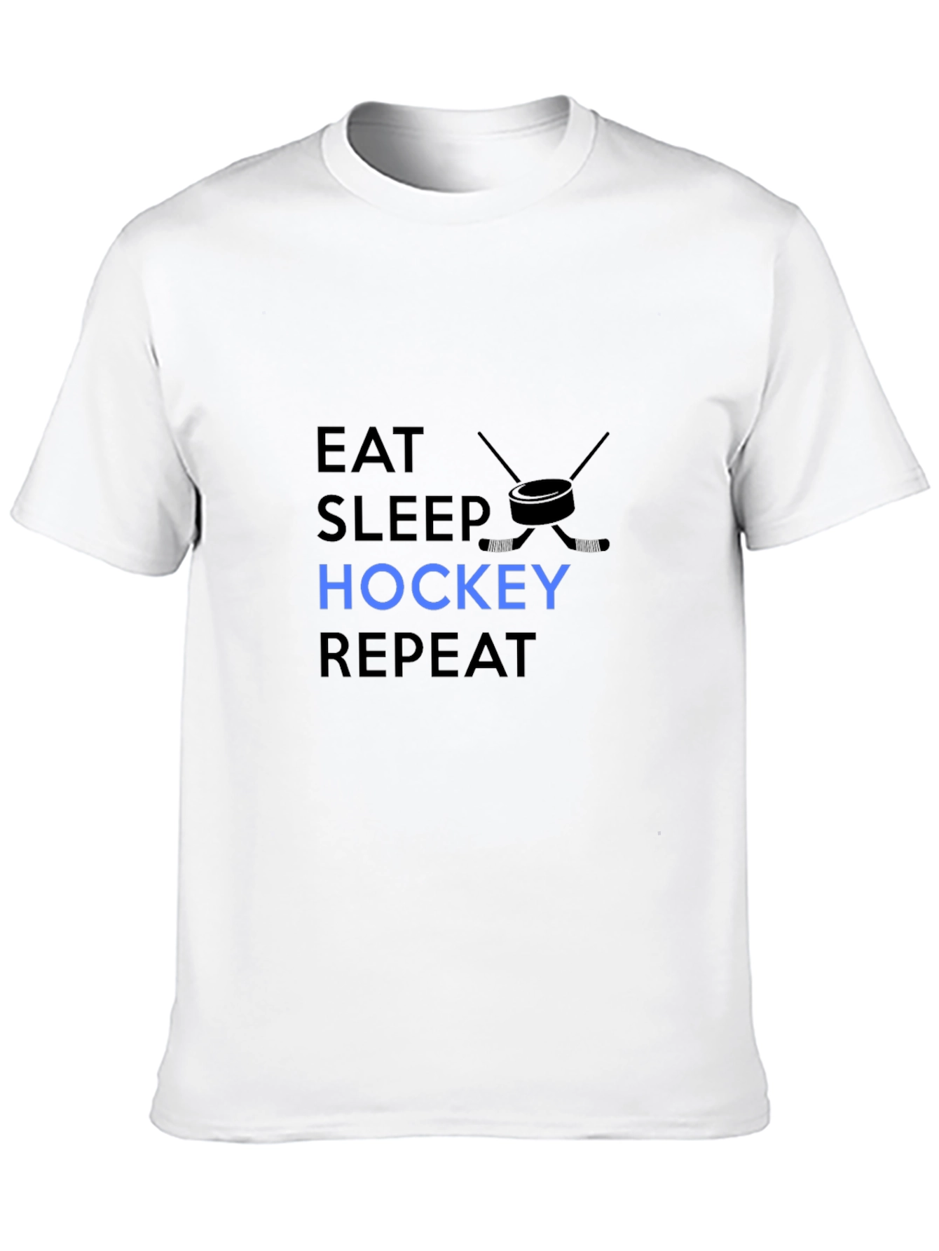 Black Eat Sleep Hockey Repeat - Men's Black T-Shirt view 10