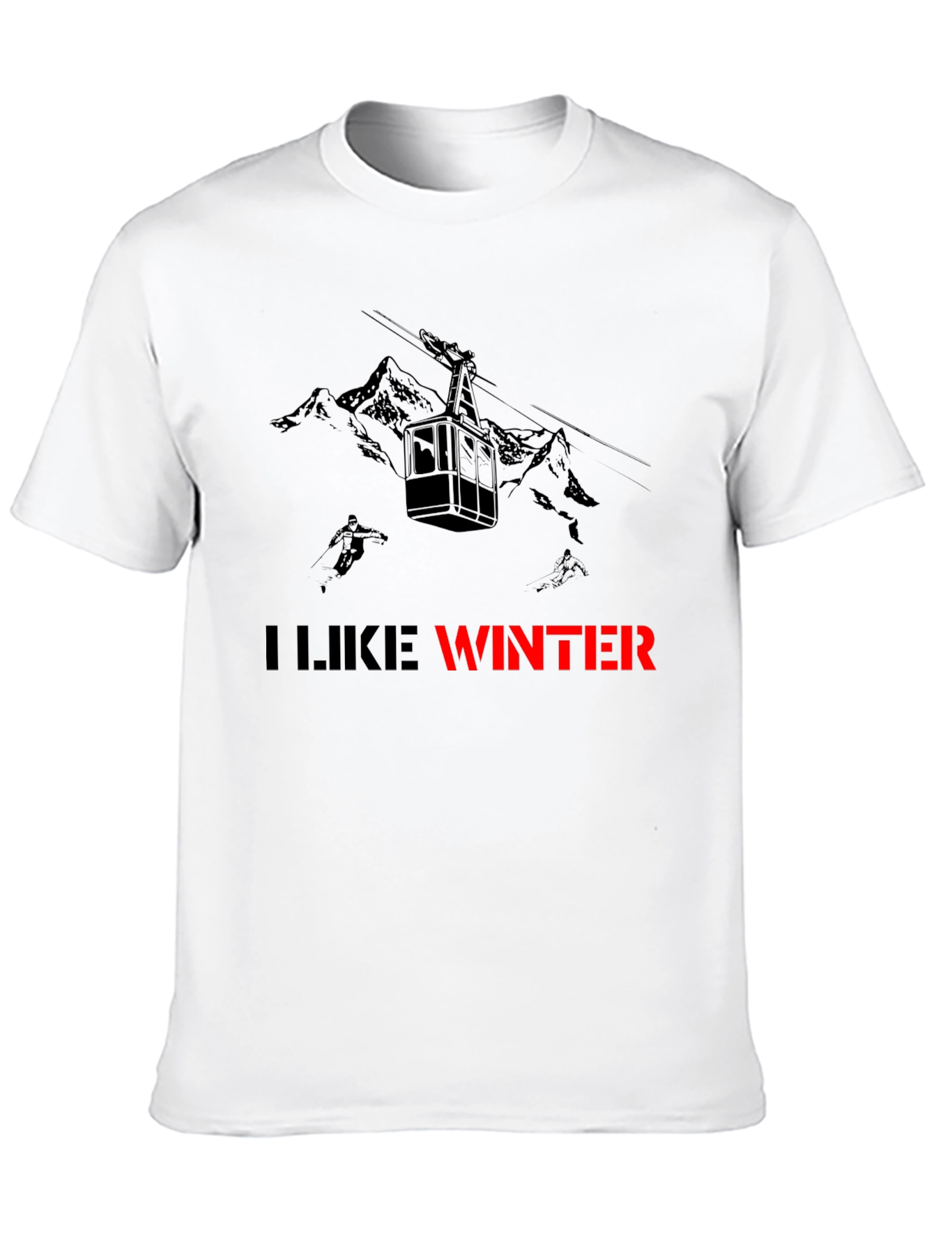 Black I Like Winter Graphic Tee - Black view 10