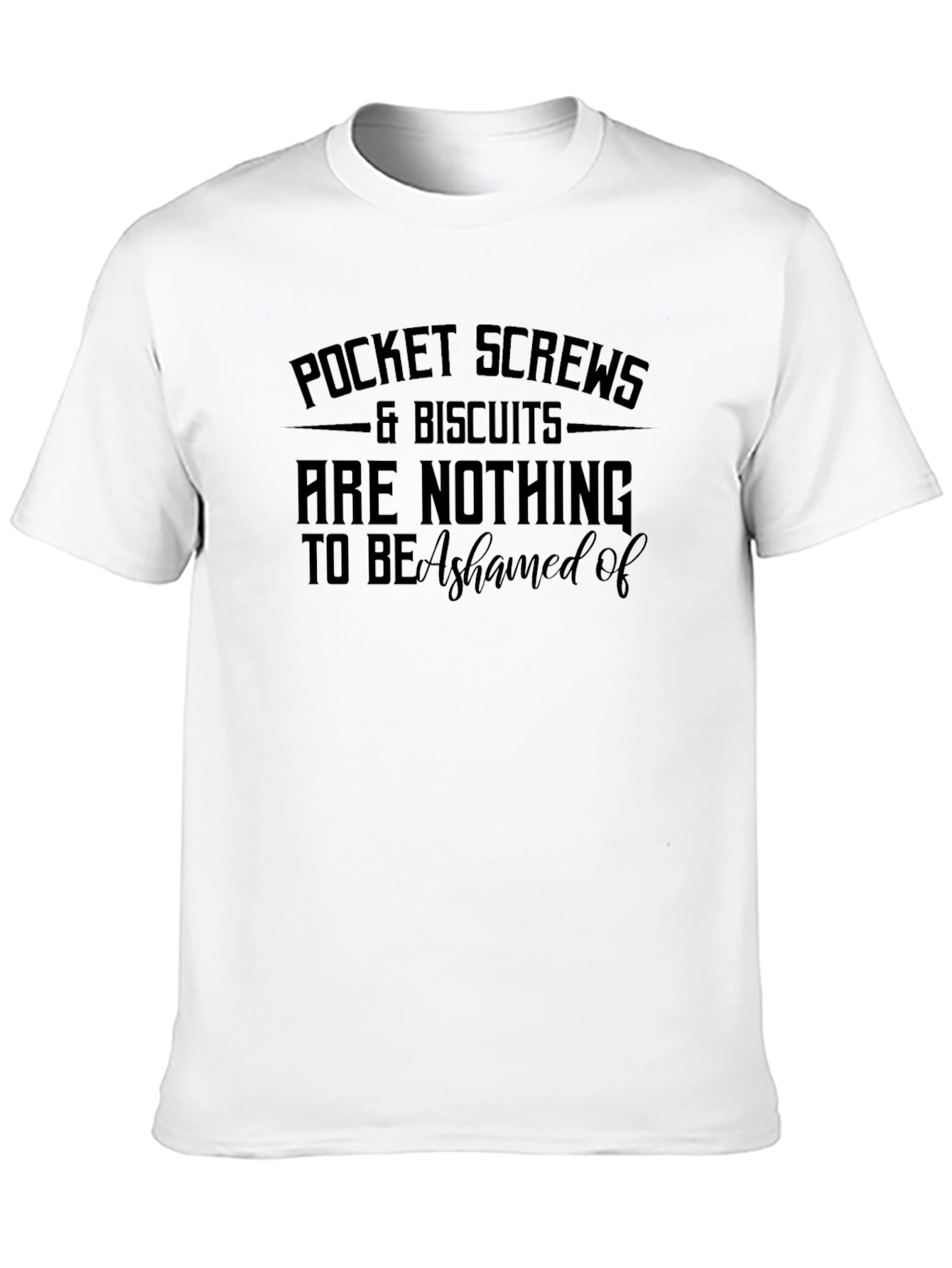 Black Pocket Screws & Biscuits Men's Black T-Shirt view 10