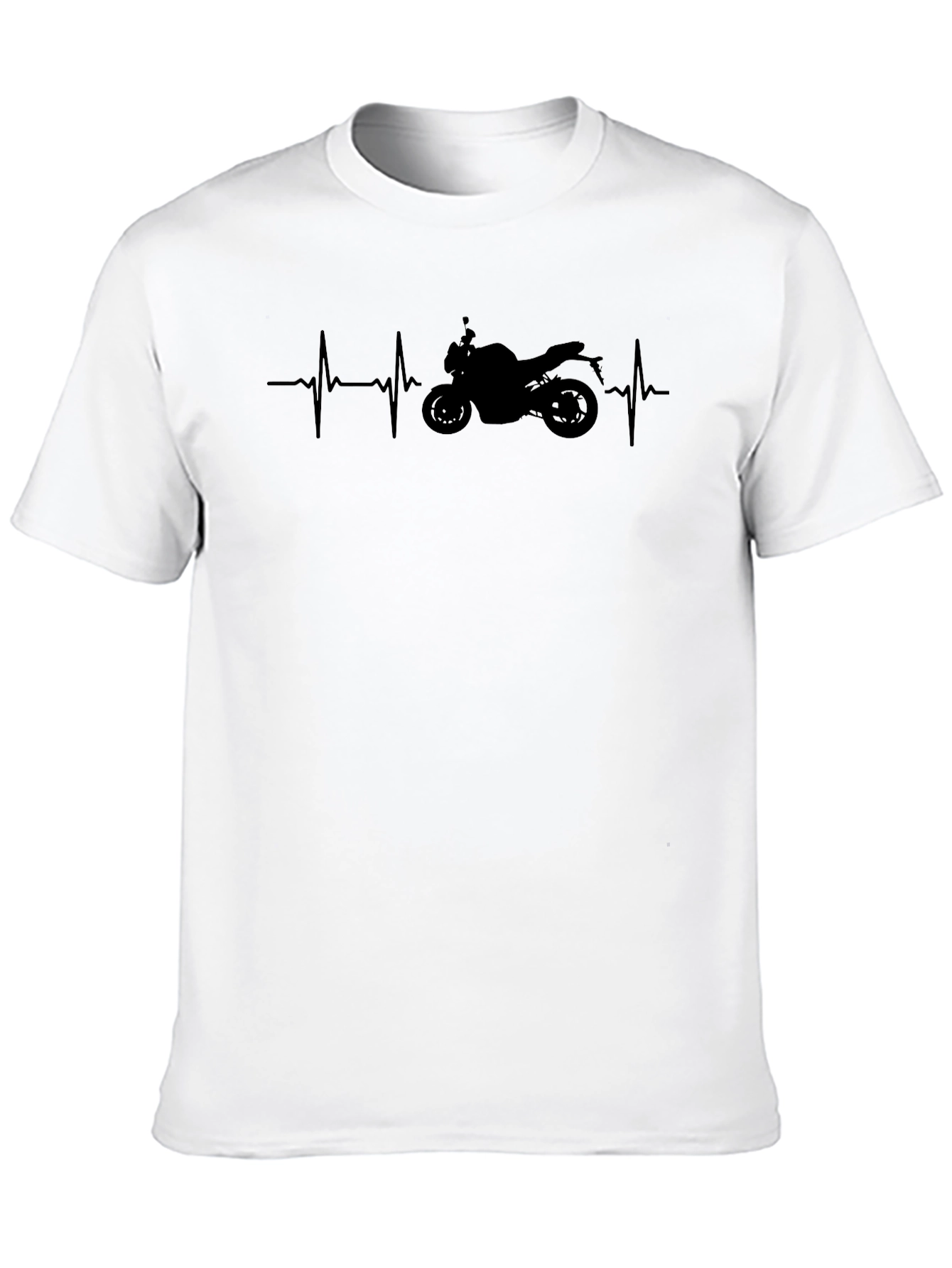 Black Motorcycle Heartbeat T-Shirt - Ride in Style! view 10