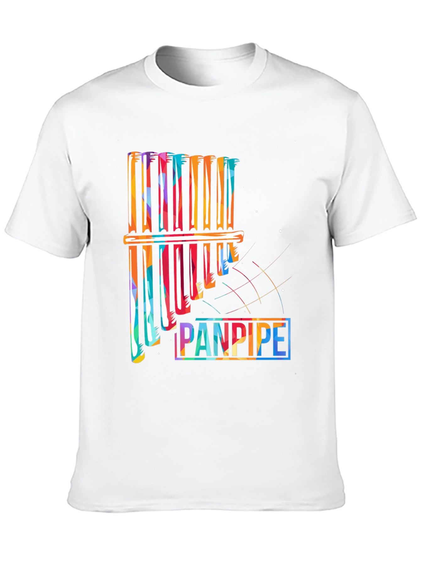 Black Colorful Panpipe Graphic Tee - Musical Instrument Shirt view 10