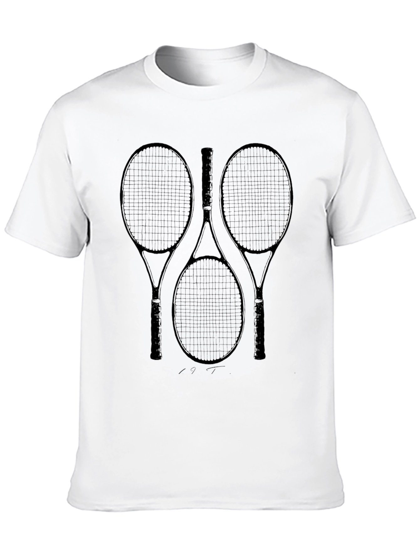 Black Tennis Rackets Graphic Tee - Stylish & Sporty view 10