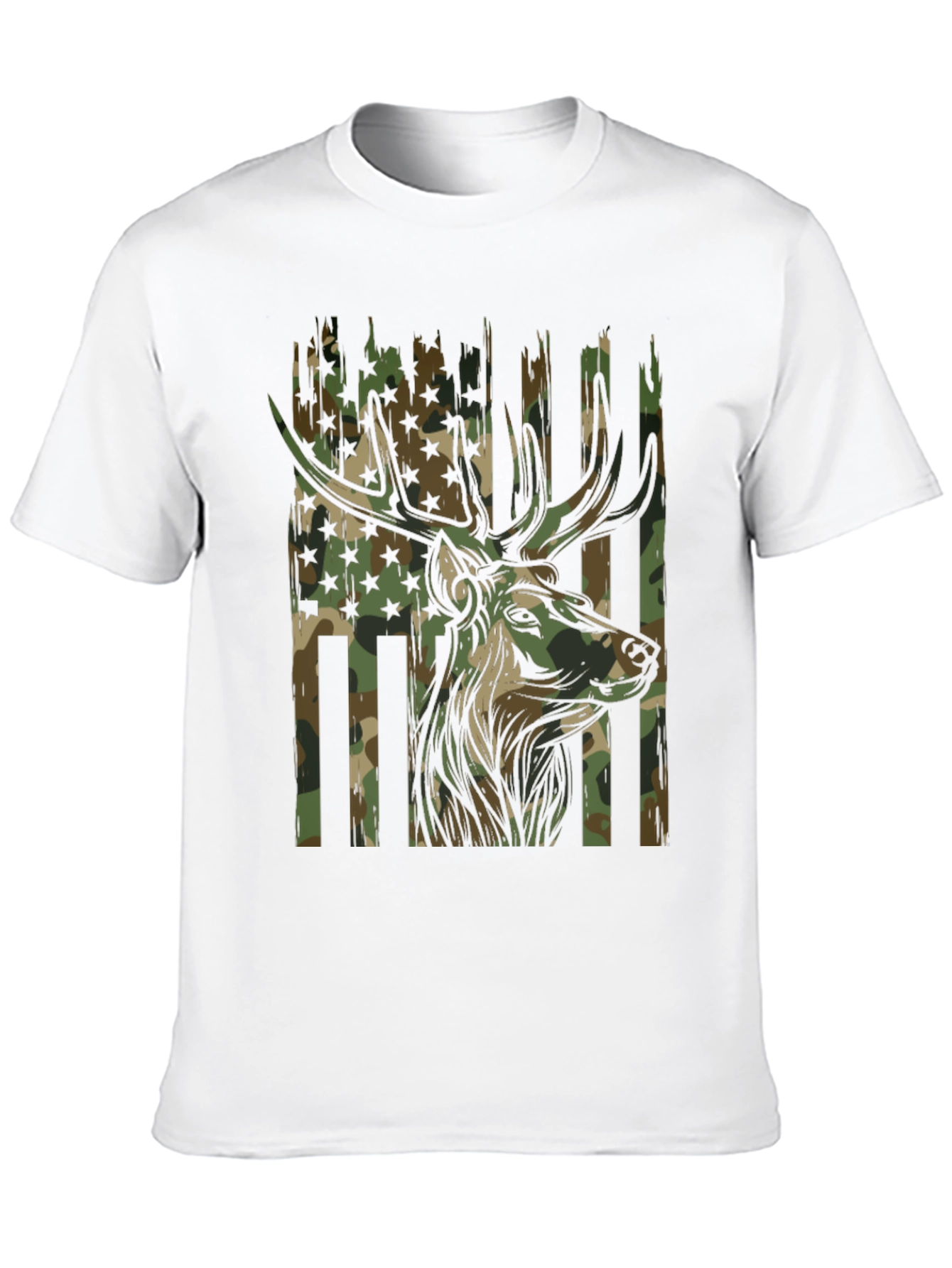 Black Camouflage Deer Graphic Tee - Men's Black T-Shirt view 10