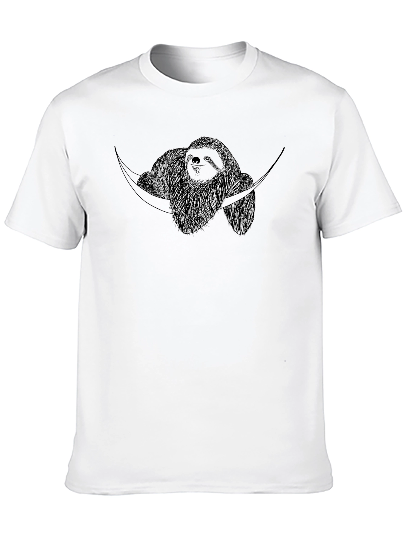 Black Sloth Hammock Graphic T-Shirt - Relaxed Style view 10