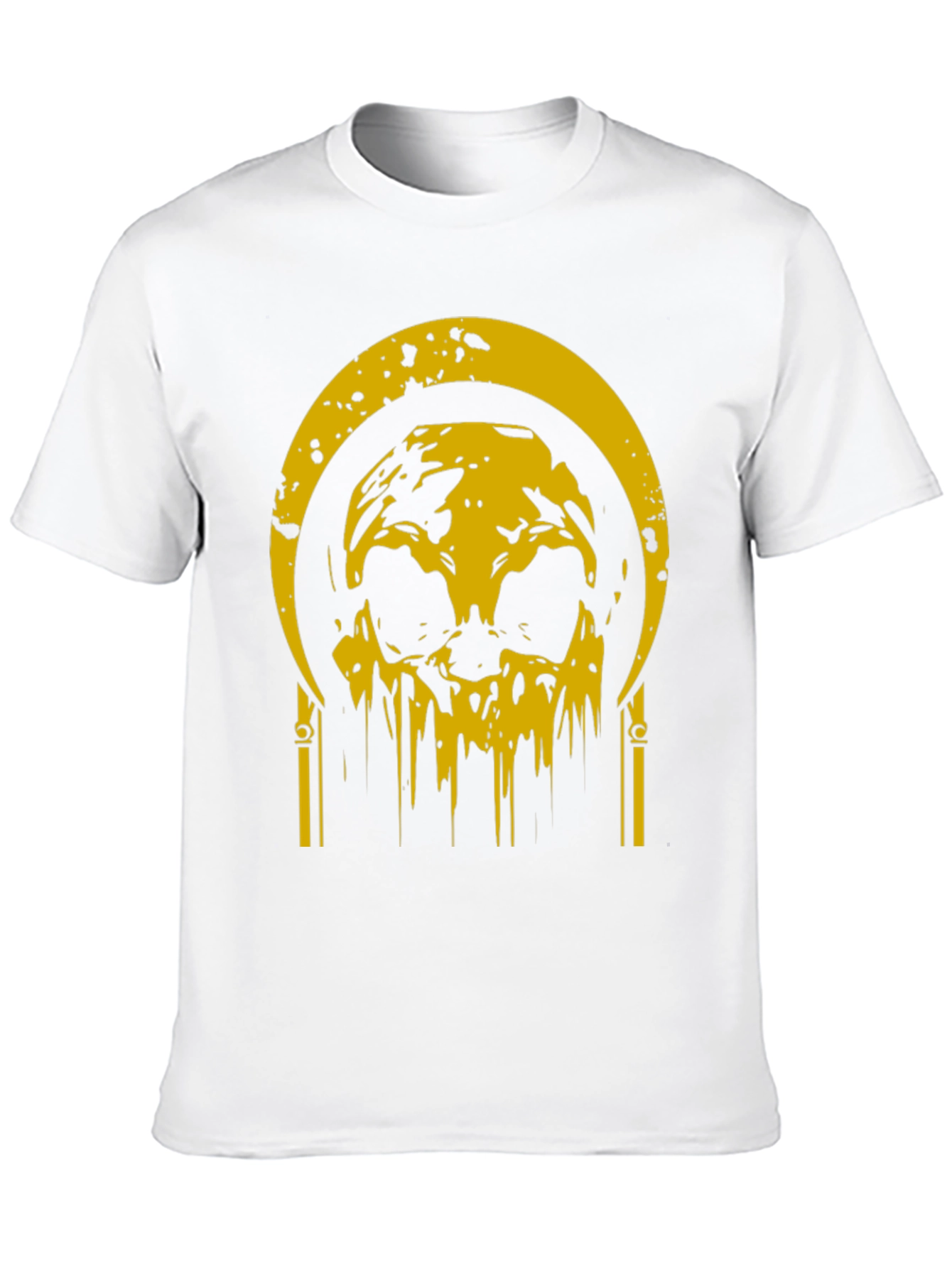 Black Black T-Shirt with Golden Skull Graphic view 10