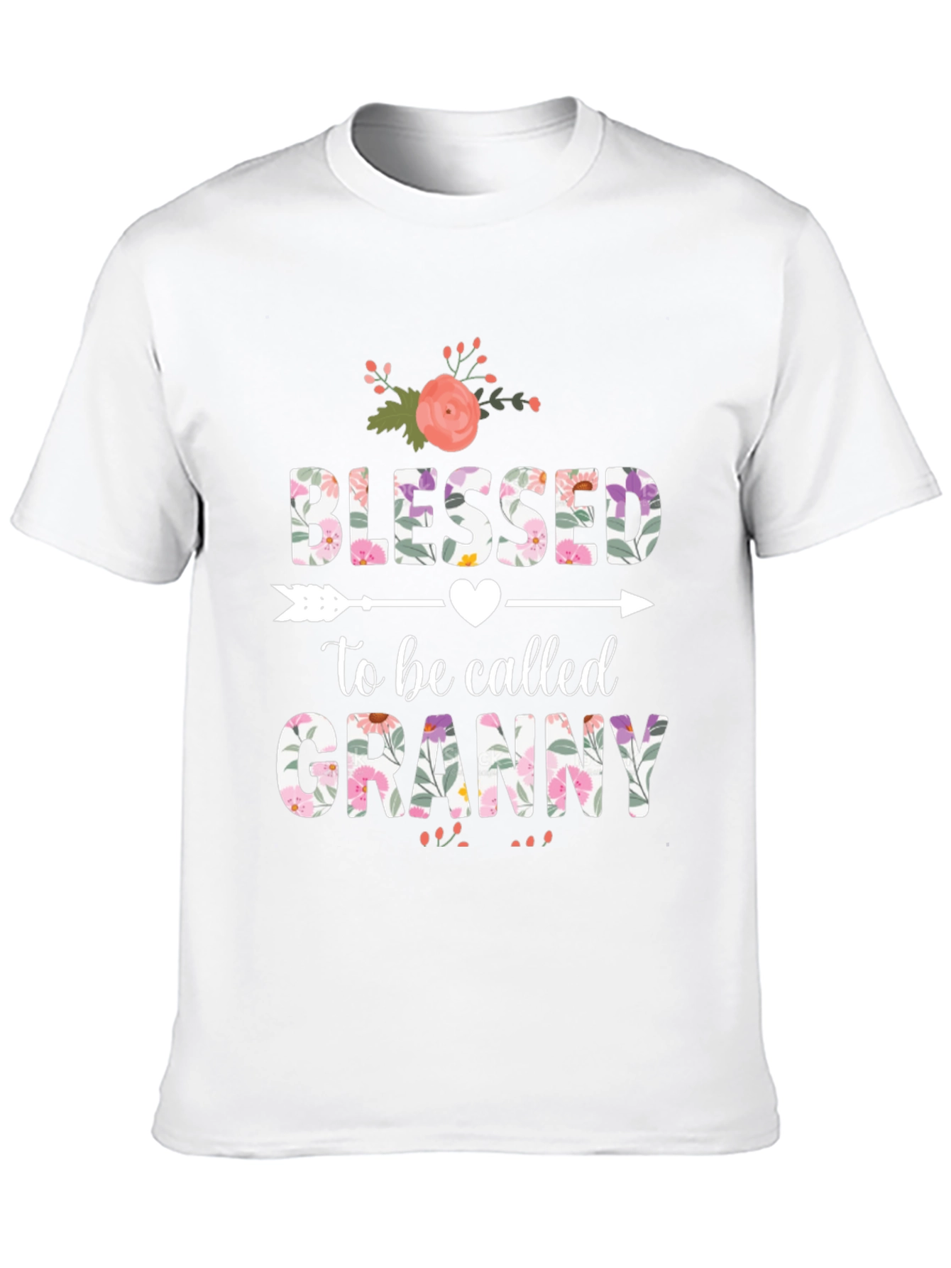 Black Blessed to be Called Granny T-Shirt Floral Design view 10