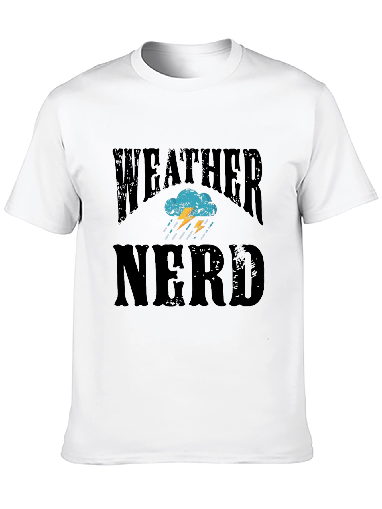 Black Weather Nerd T-Shirt - Black Cotton Tee view 10