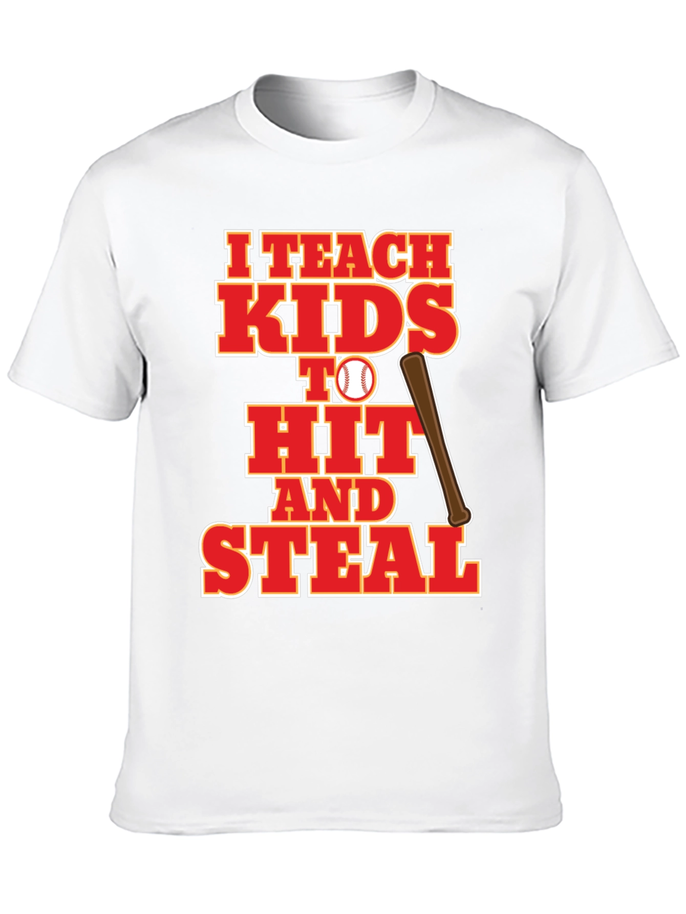 Black I Teach Kids to Hit and Steal Baseball T-Shirt view 10