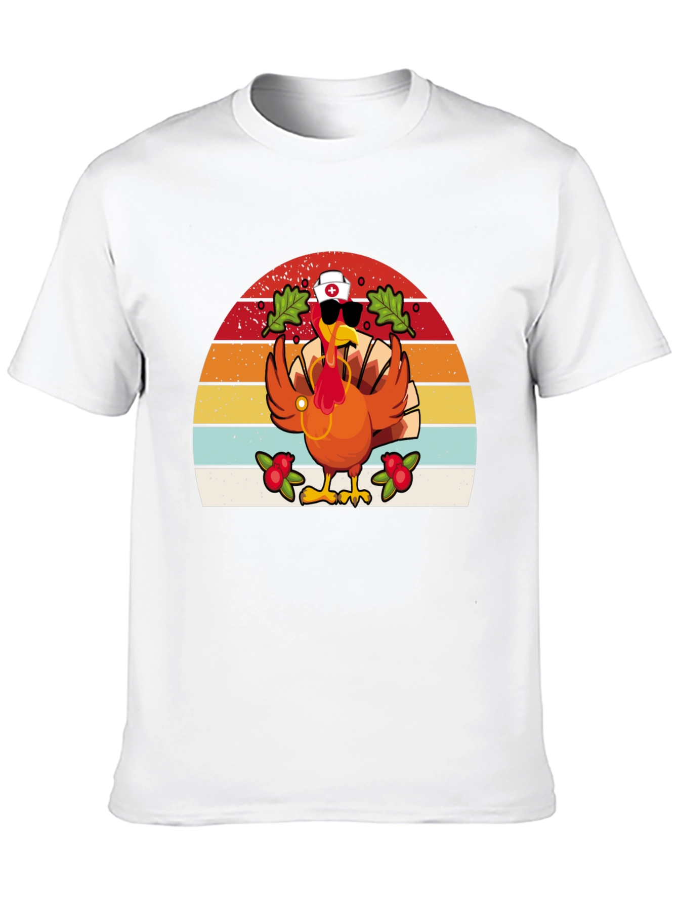 Black Thanksgiving Nurse Turkey T-Shirt view 10