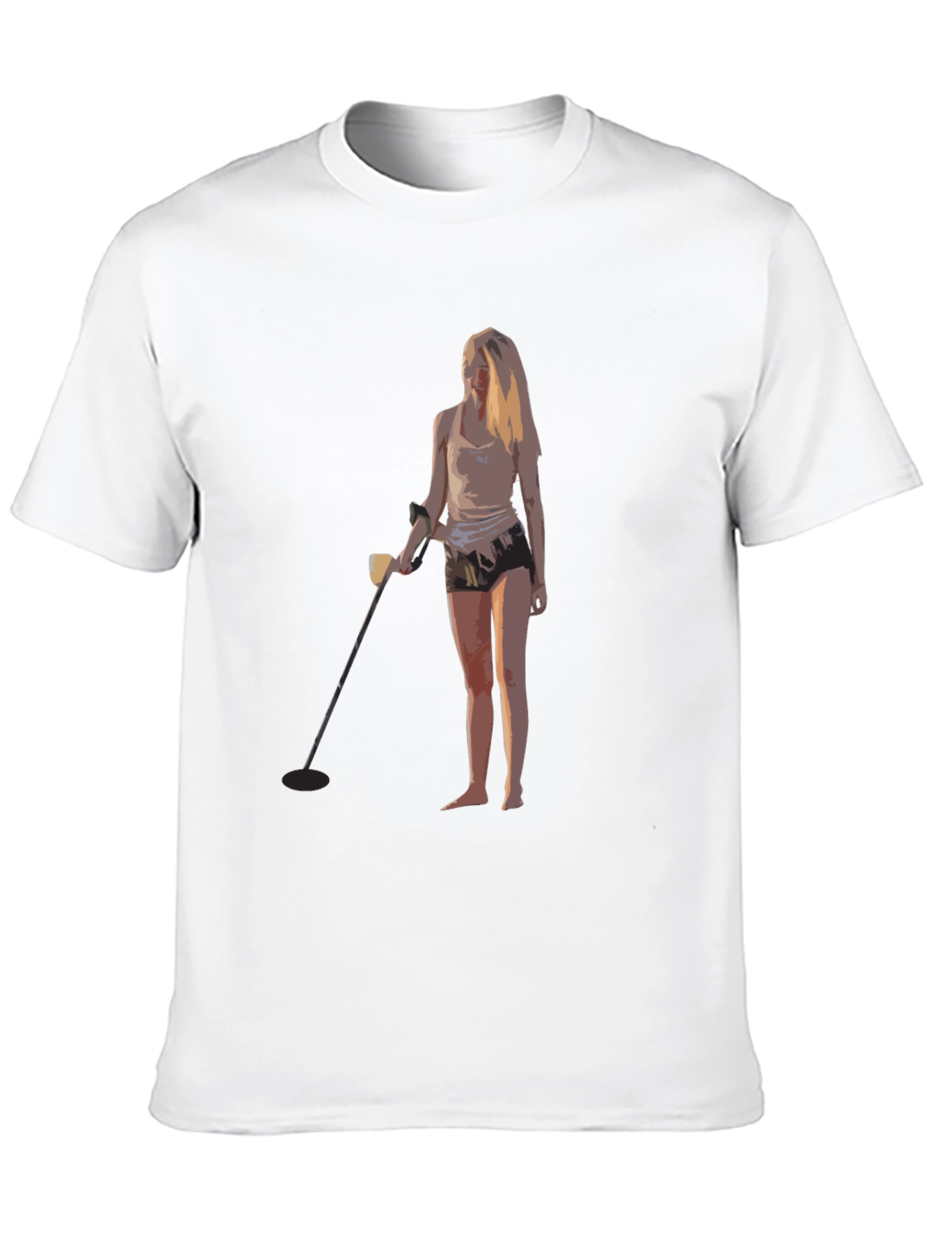 Black Metal Detecting Girl Graphic T-Shirt - Black view 10