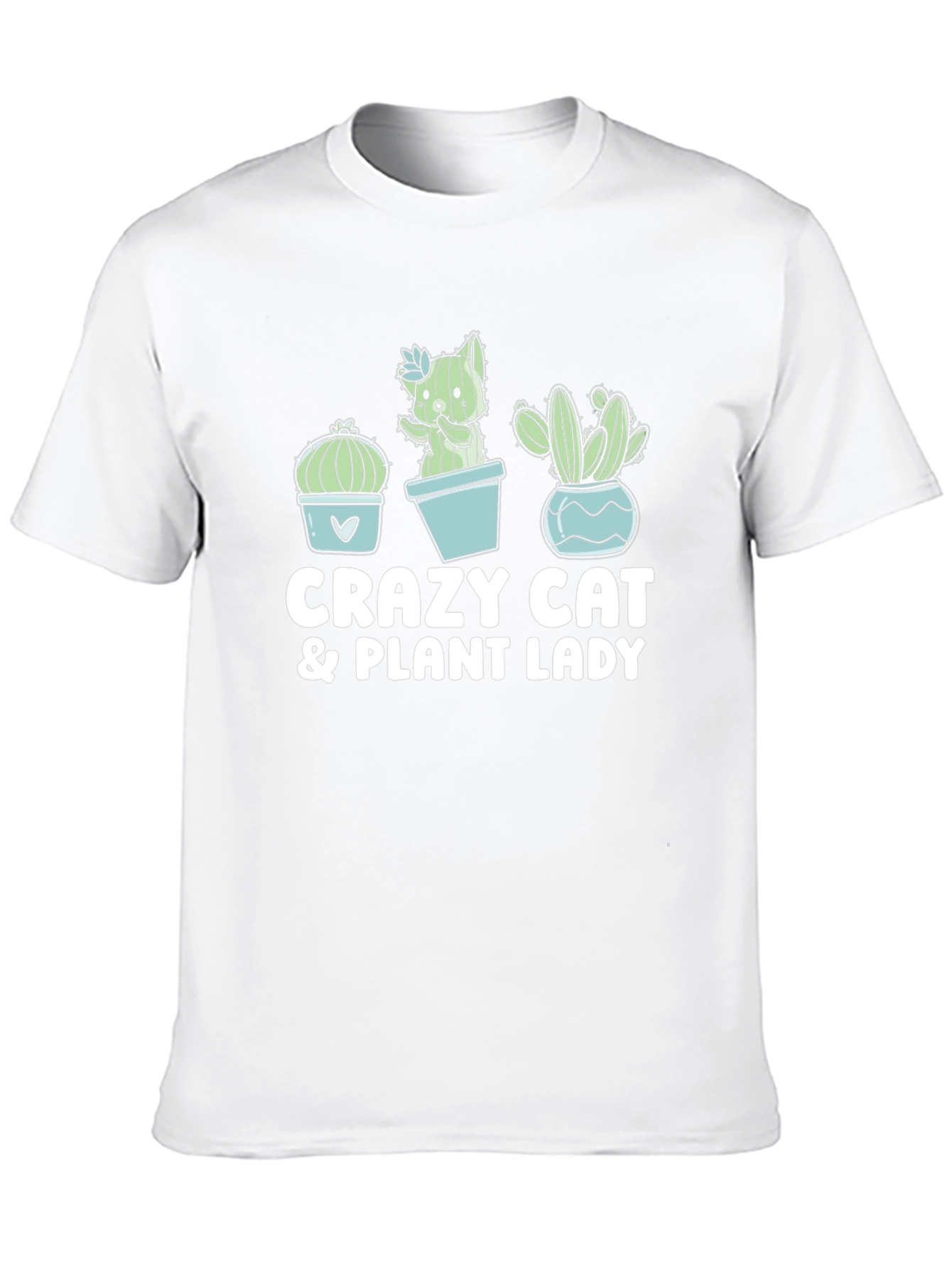 Black Crazy Cat & Plant Lady Black T-Shirt view 10