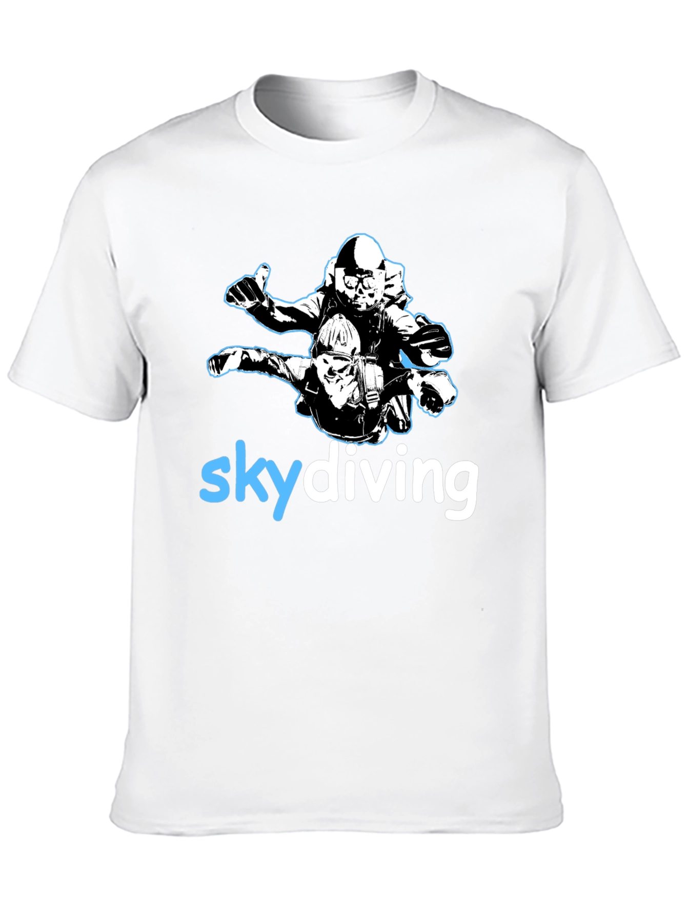 Black Skydiving T-Shirt: Tandem Jump Graphic Tee - Black view 10