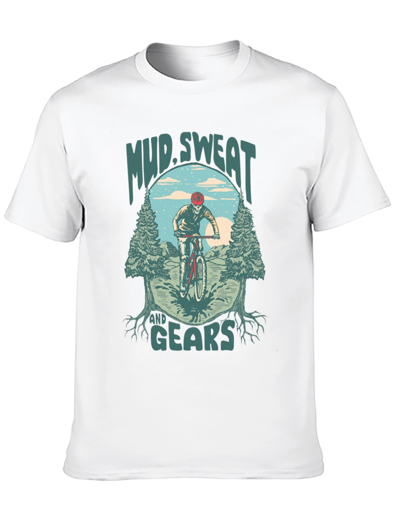 Black Mud Sweat and Gears Mountain Bike Graphic T-Shirt view 10