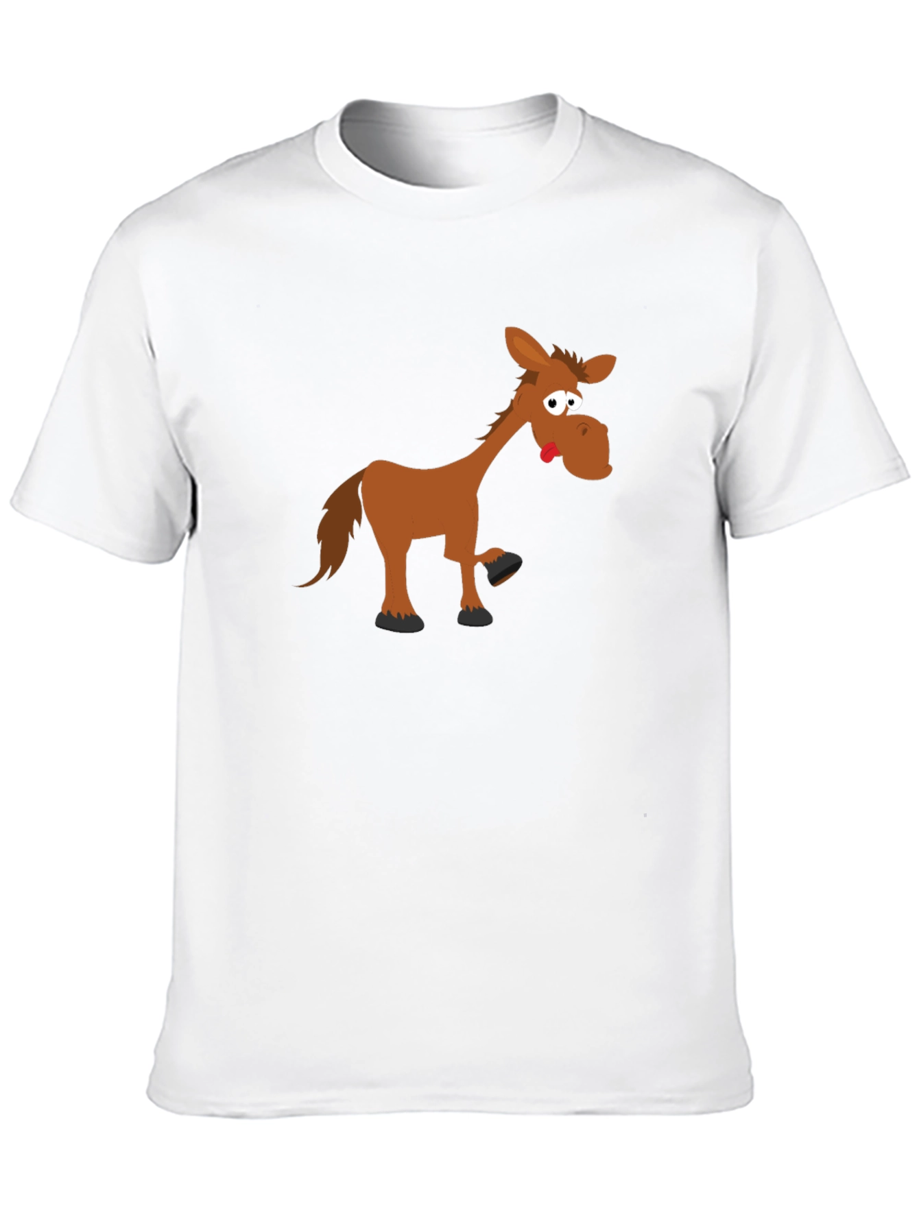 Black Funny Horse Graphic Tee - Black Cotton T-Shirt view 10