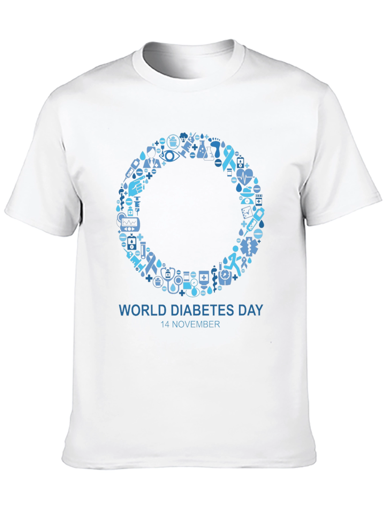 Black World Diabetes Day Awareness T-Shirt view 10