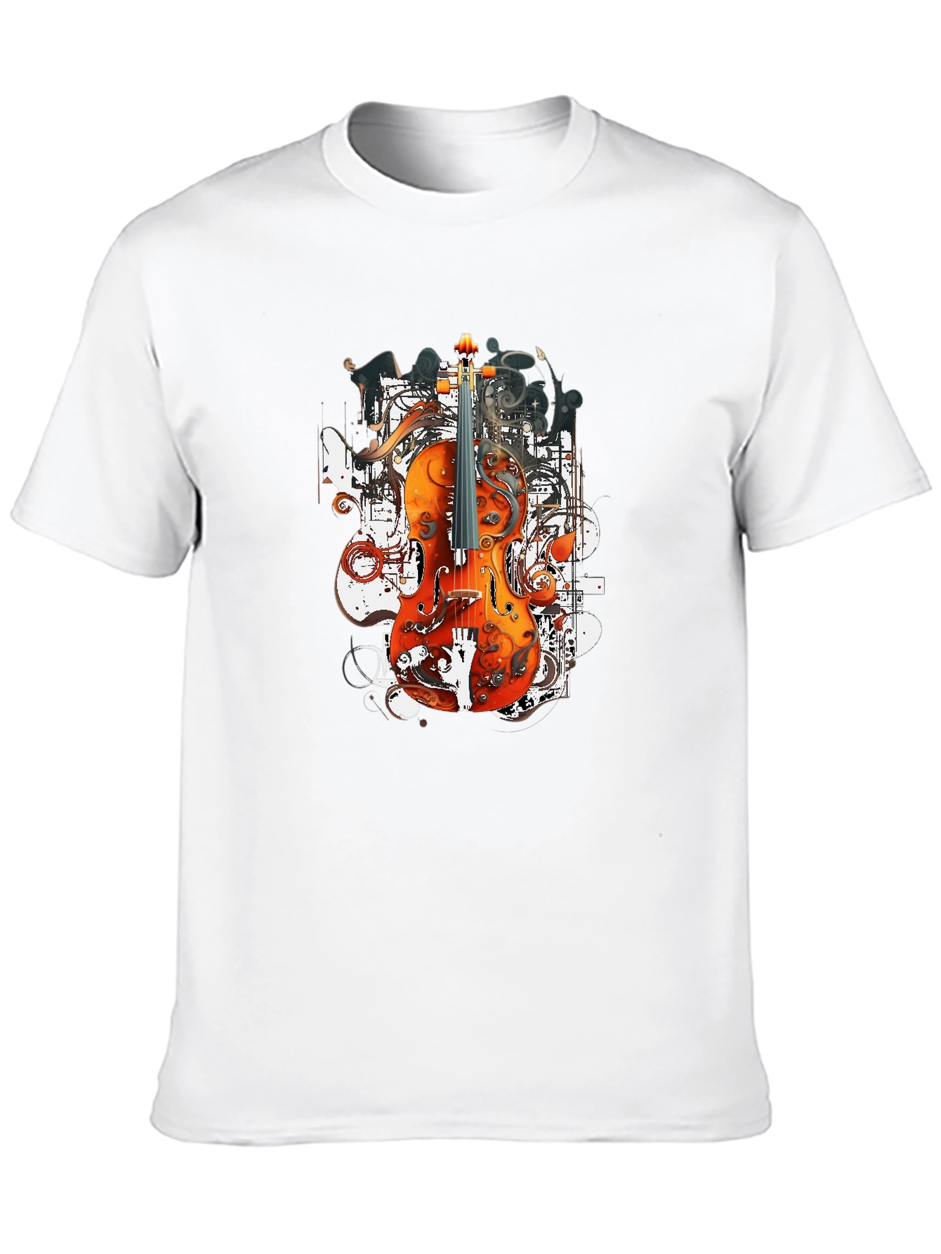 Black Orchestral Ink T-Shirt - Artistic Music Tee view 10