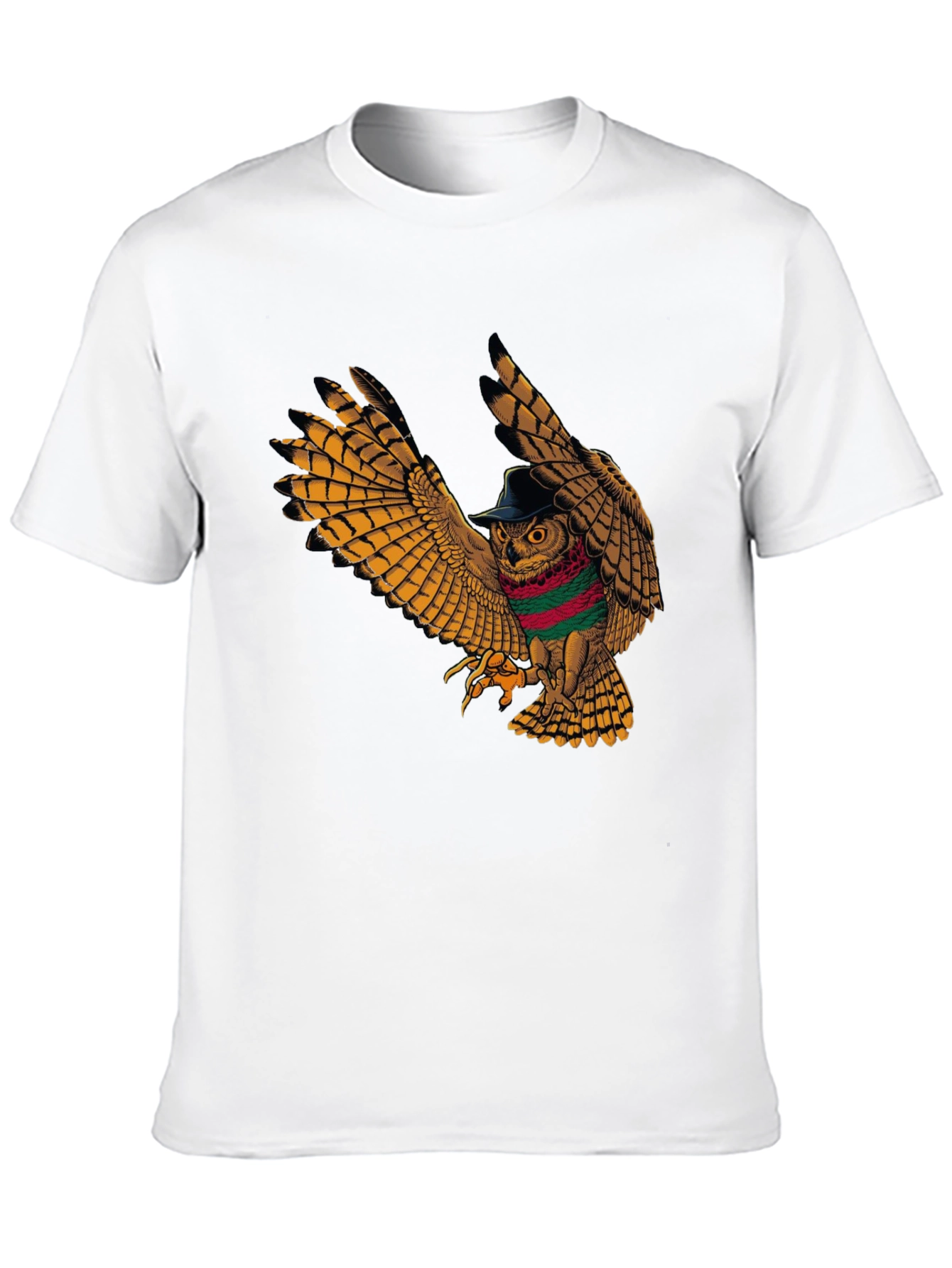 Black Owl in Hat Graphic Tee - Unique Print view 10