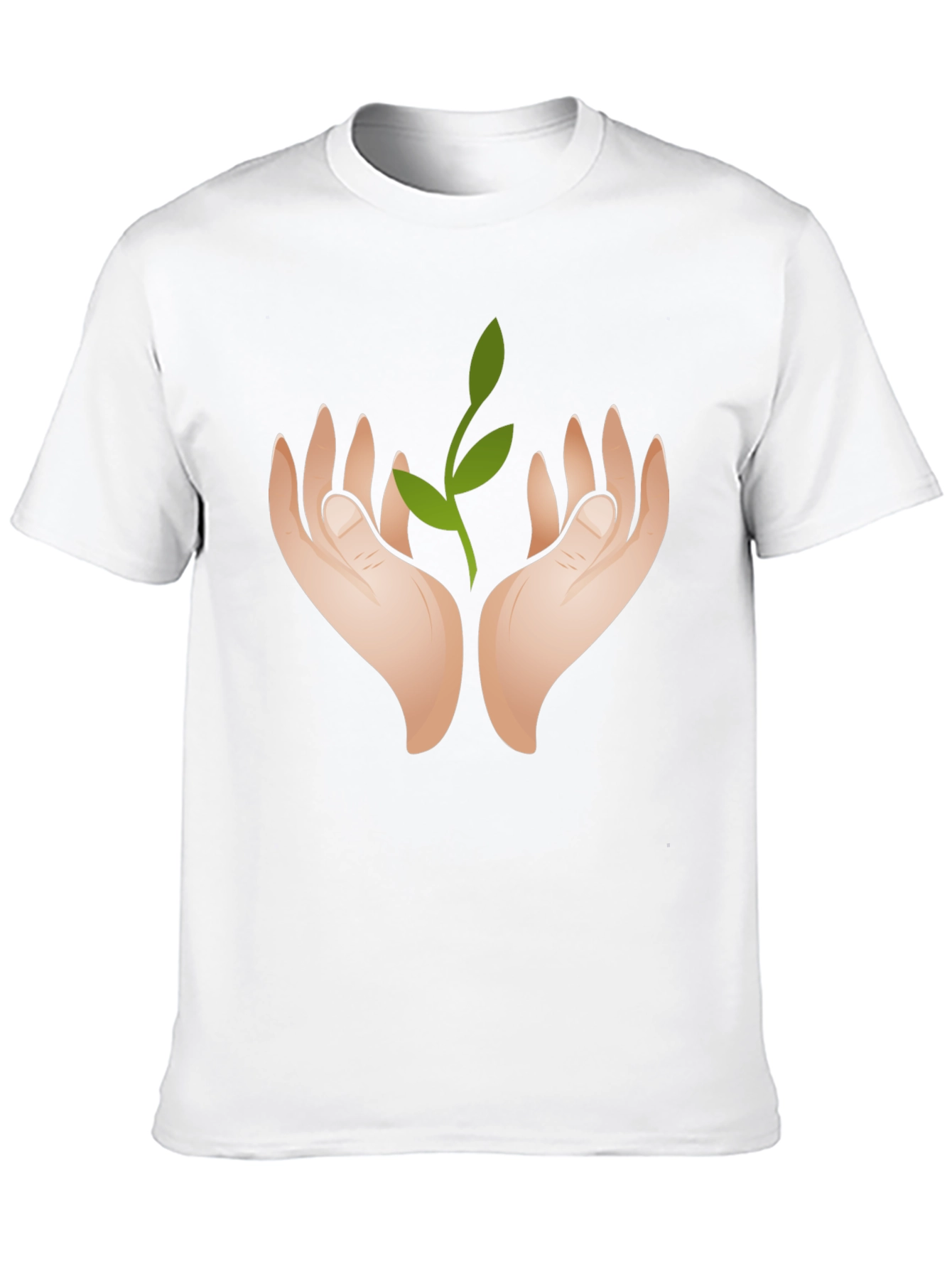 Black Hands Holding Sprout Graphic Black T-Shirt view 10