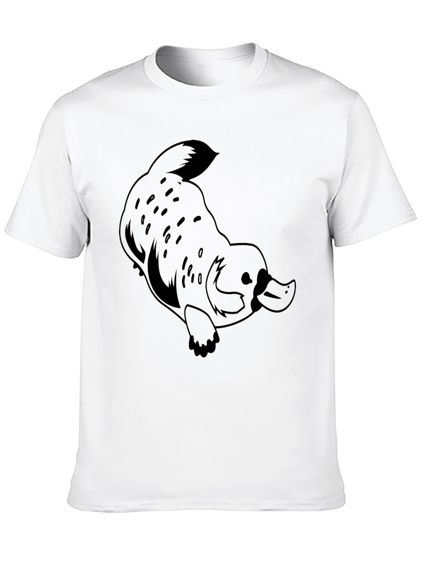 Black Black Platypus Graphic T-Shirt - Men's Casual Tee view 10