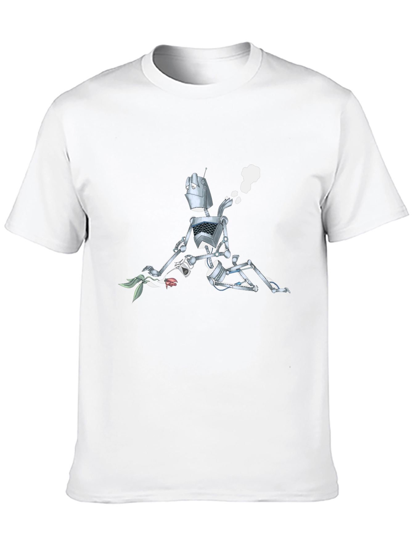 Black Robot with Flowers Graphic T-Shirt - Black view 10