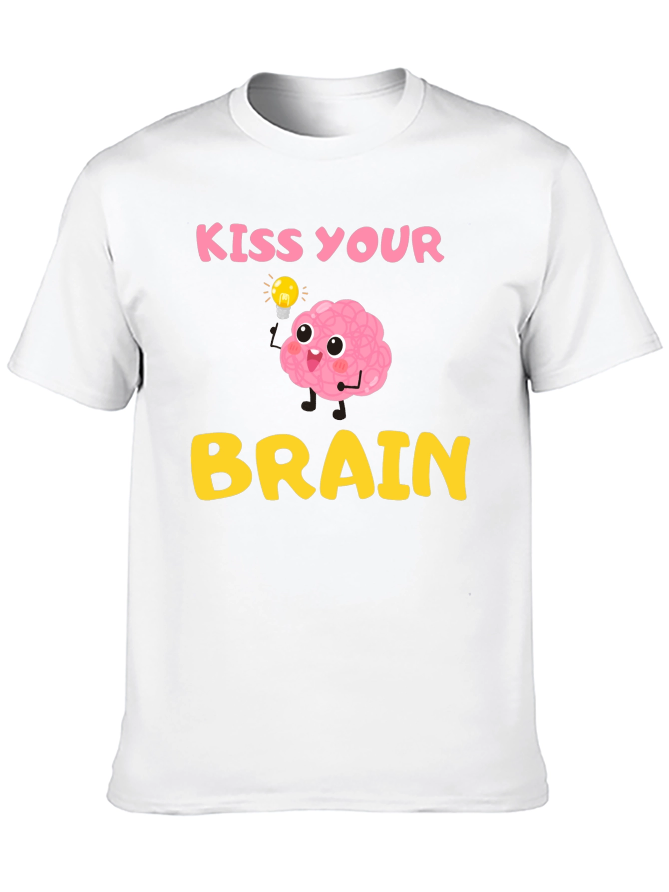 Black Kiss Your Brain T-Shirt - Funny Brain Cartoon Tee view 10
